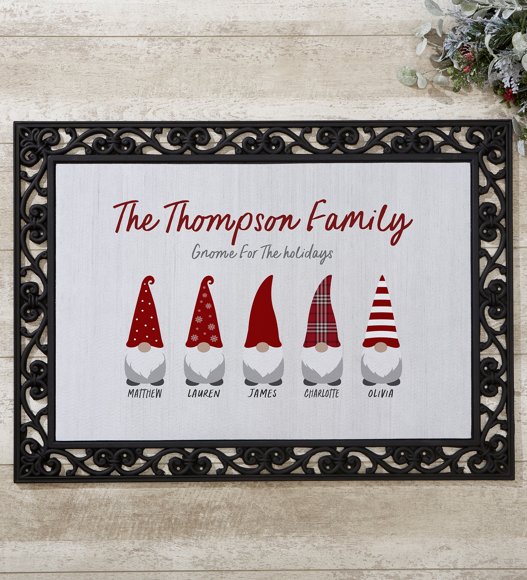 Christmas Gnome Personalized Christmas Doormats