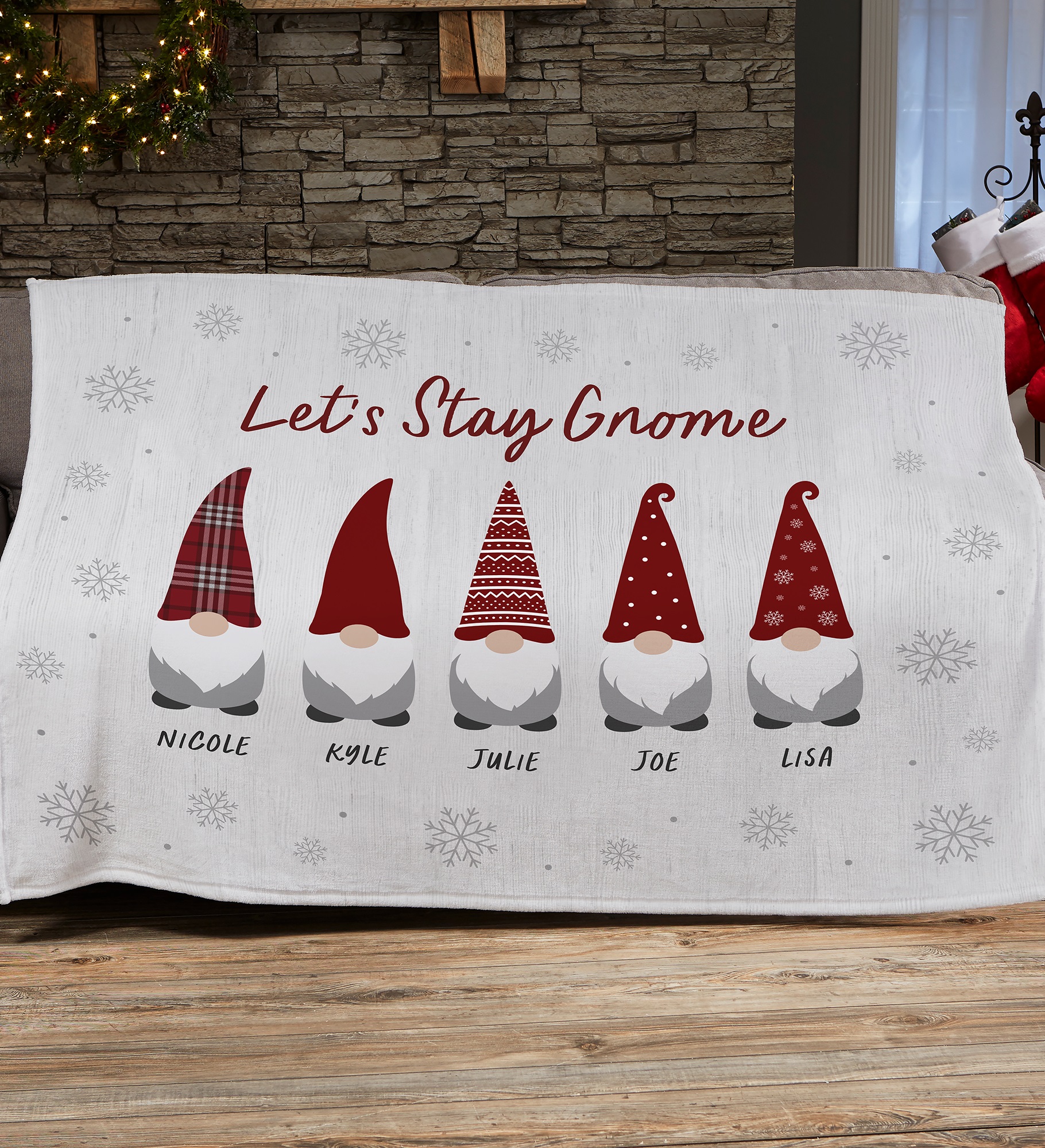 Christmas Gnome Personalized Blanket