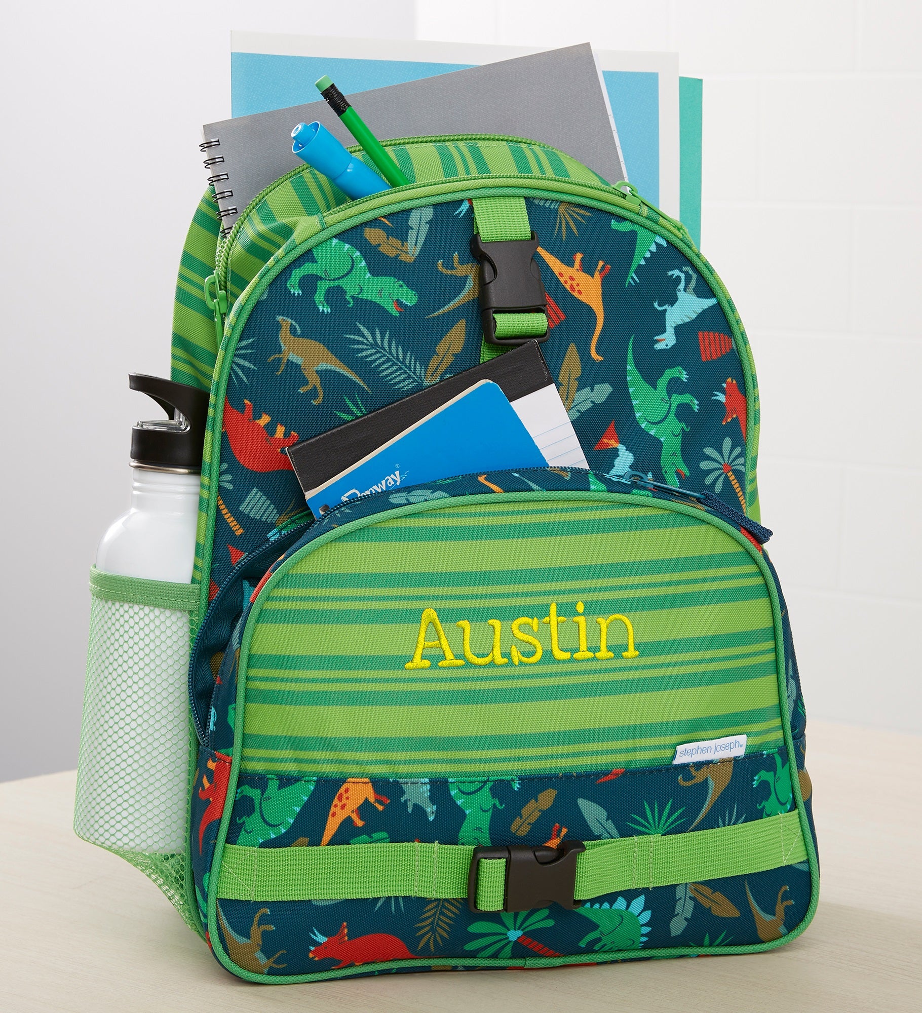 Dino Embroidered All Over Print Backpack by Stephen Joseph