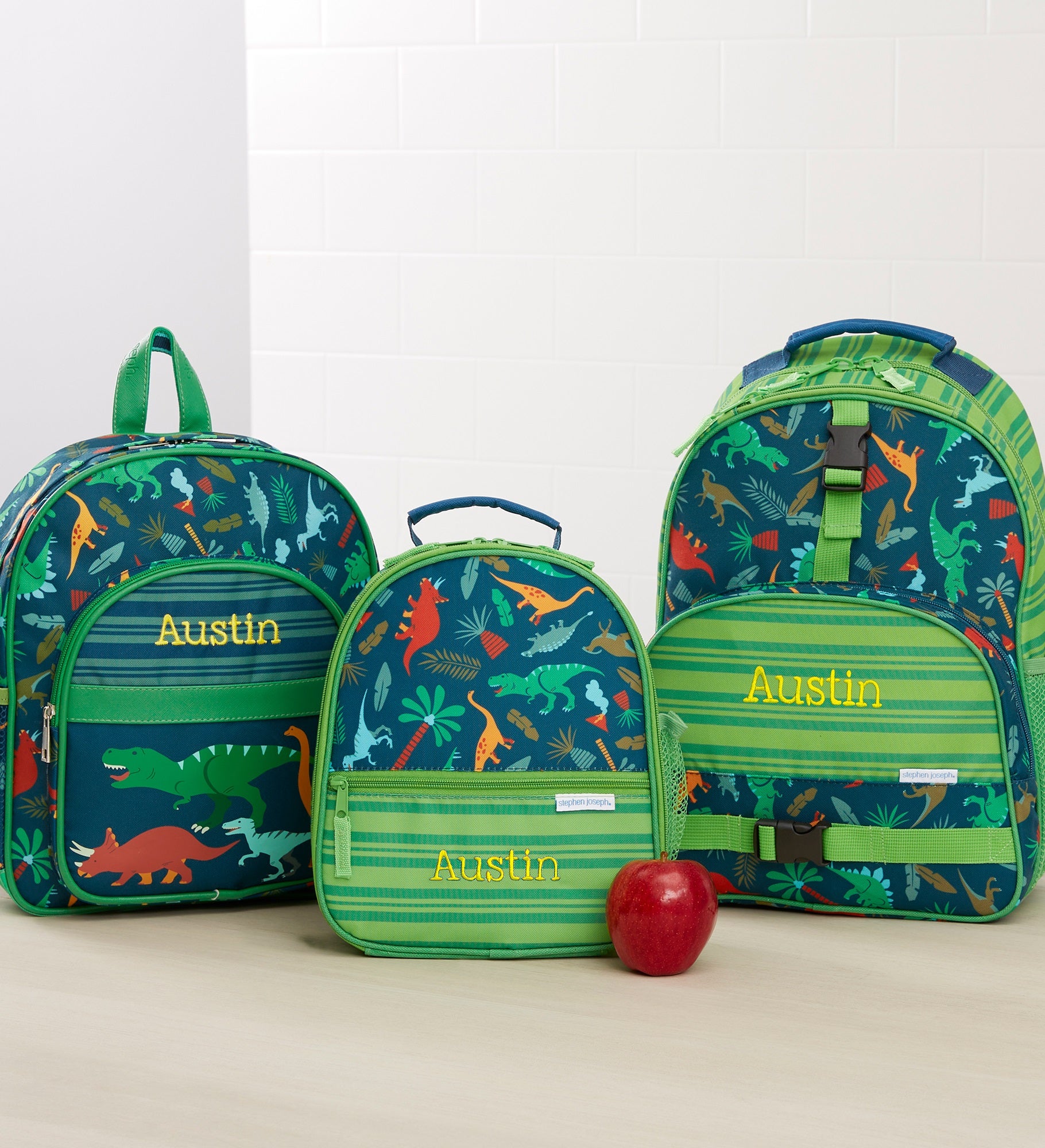 Dino Embroidered All Over Print Backpack by Stephen Joseph