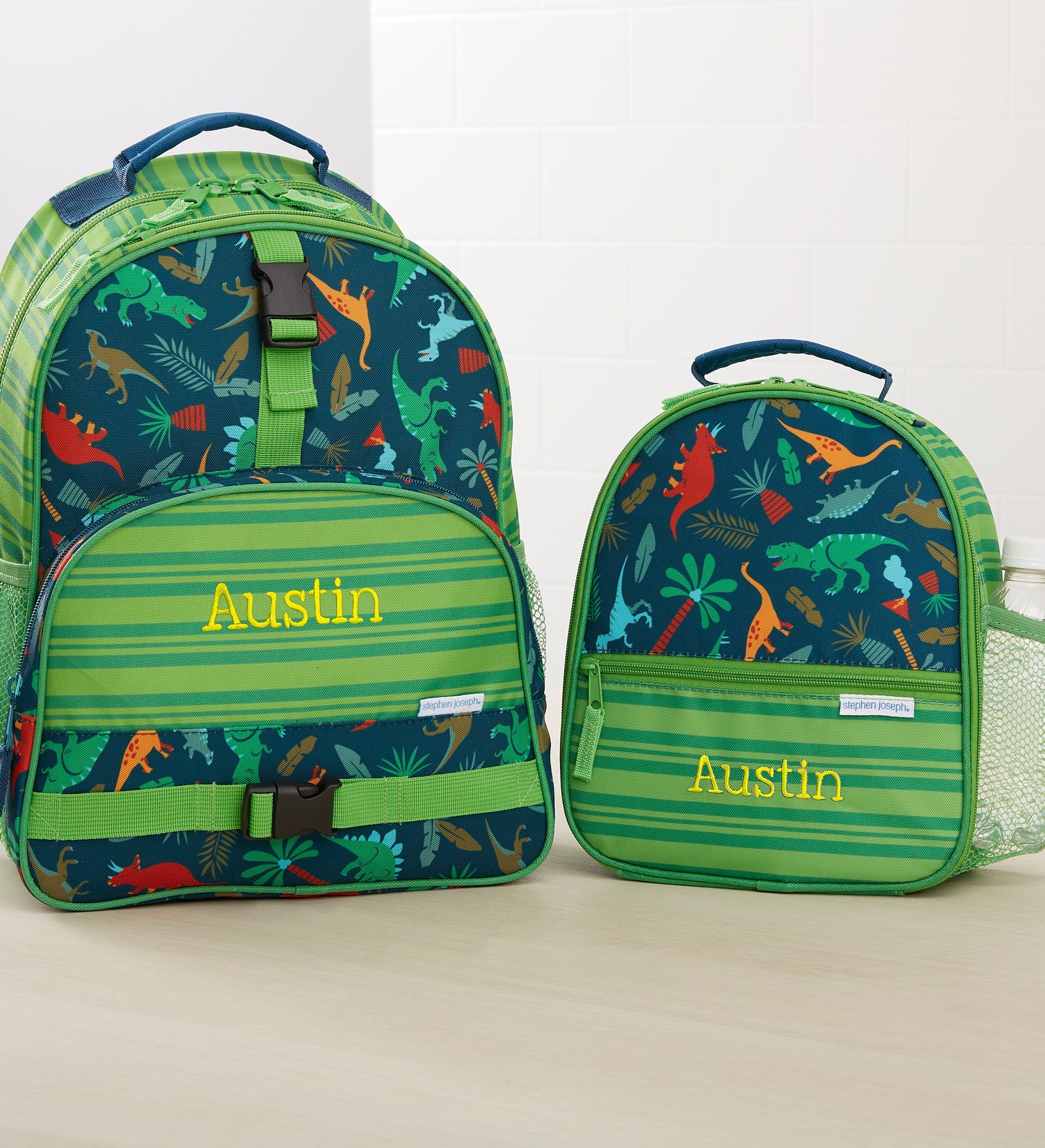 Dino Embroidered All Over Print Backpack by Stephen Joseph