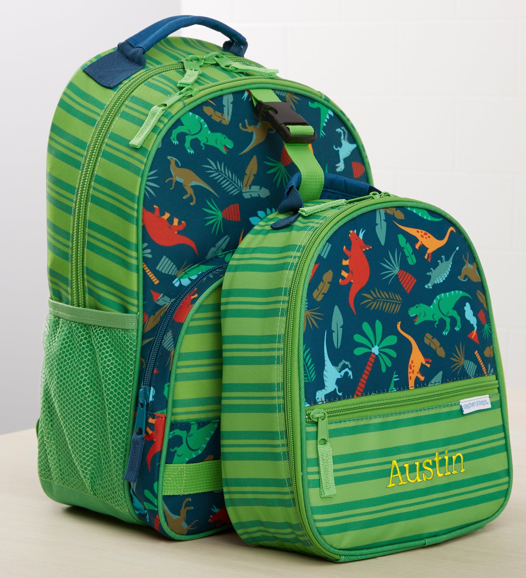 Dino Embroidered All Over Print Backpack by Stephen Joseph