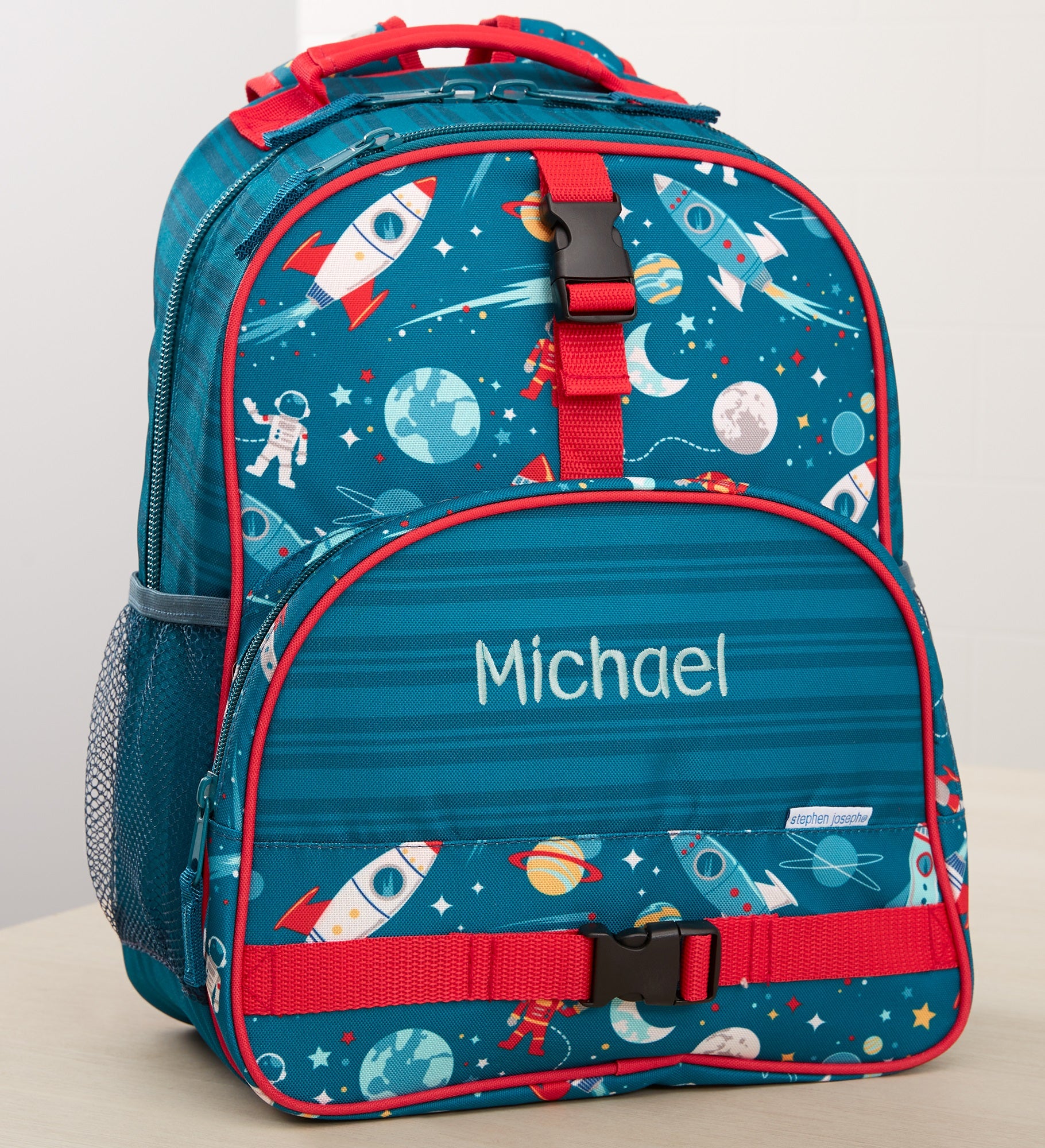 Space Embroidered All Over Print Backpack by Stephen Joseph