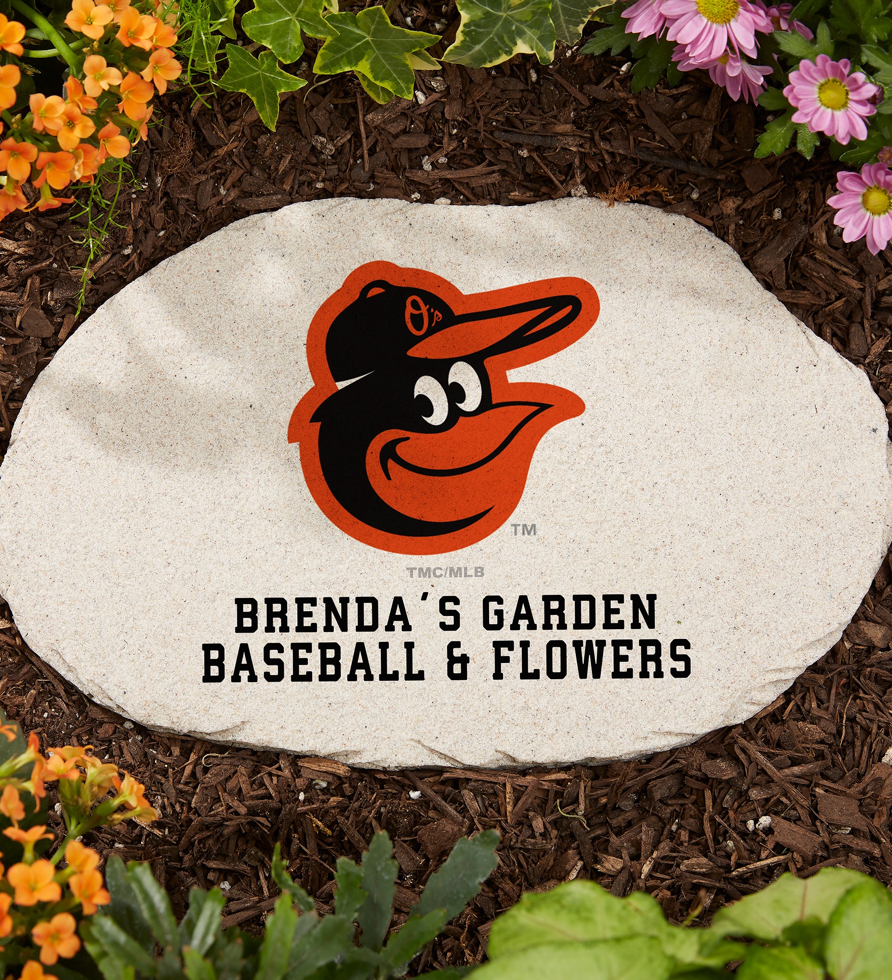 MLB Baltimore Orioles Personalized Round Garden Stone