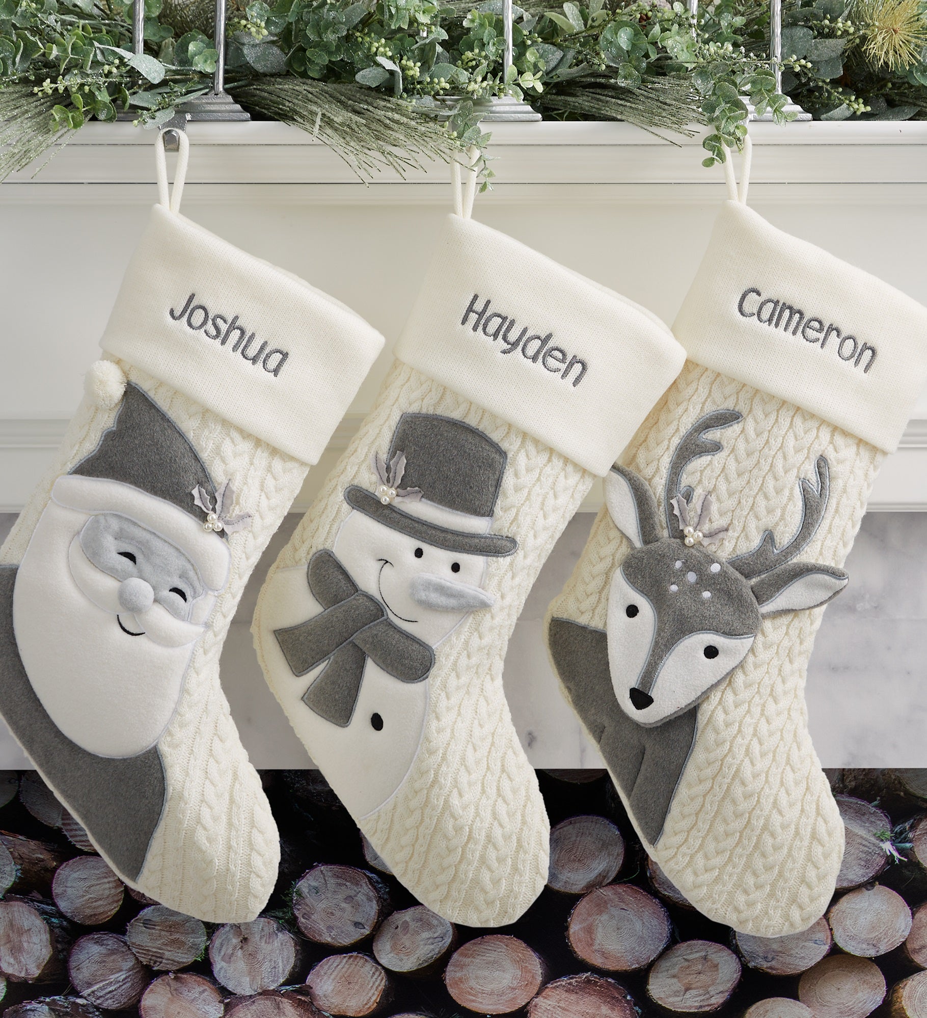 Winter Bliss Embroidered Christmas Stockings