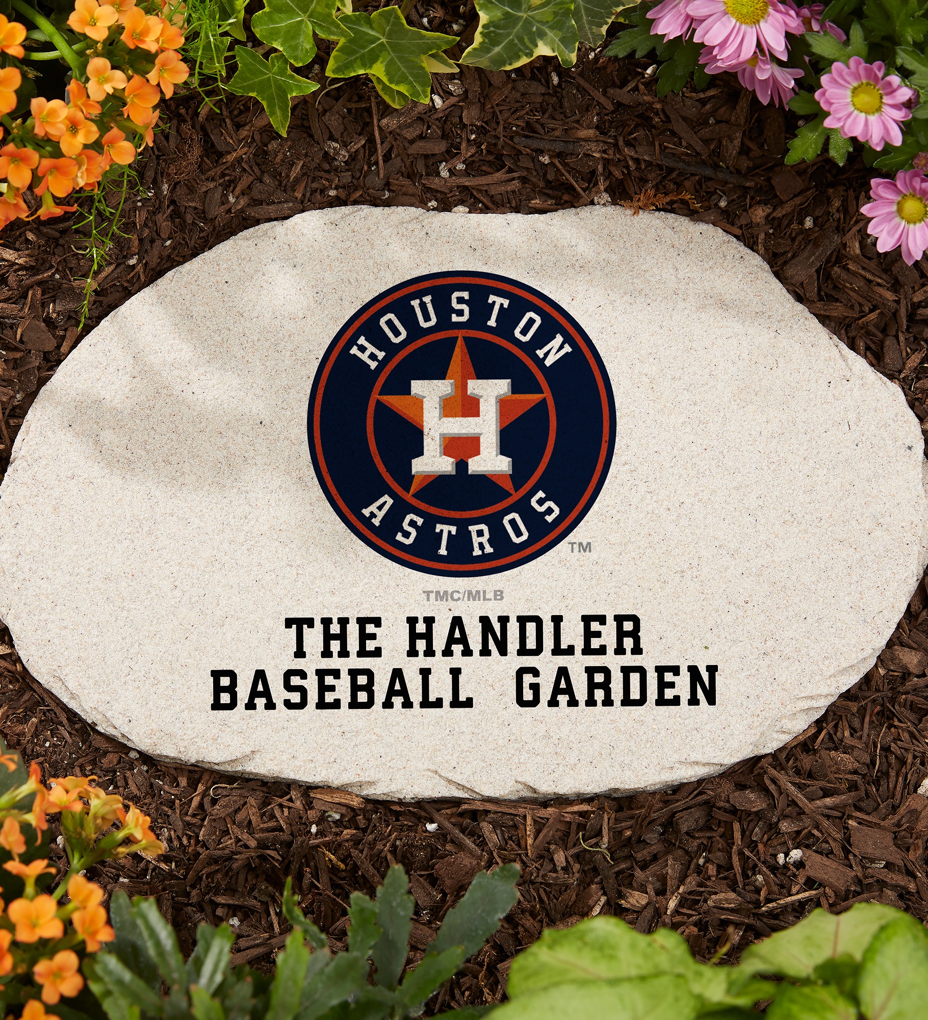 MLB Houston Astros Personalized Round Garden Stone