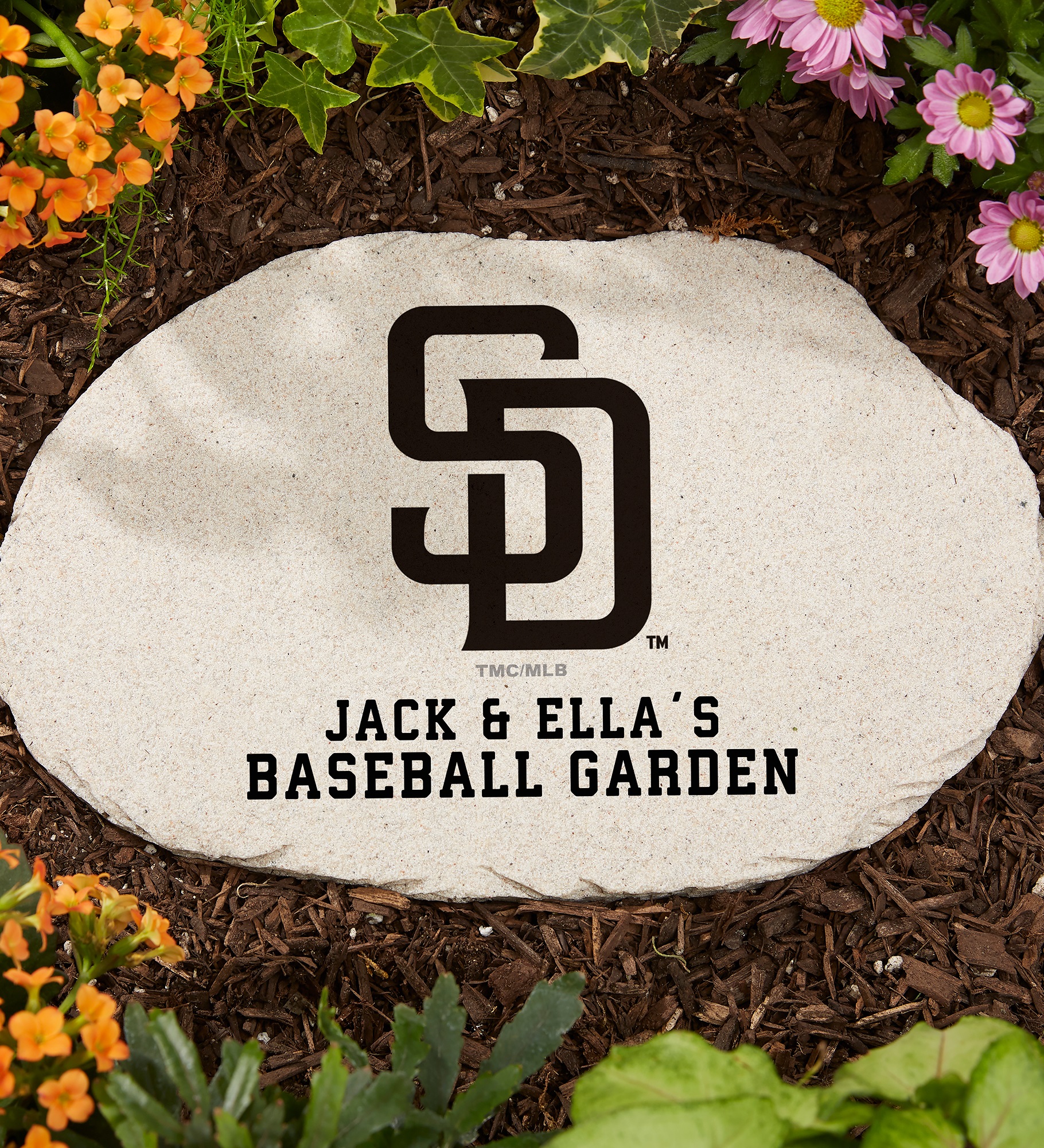 MLB San Diego Padres Personalized Round Garden Stone
