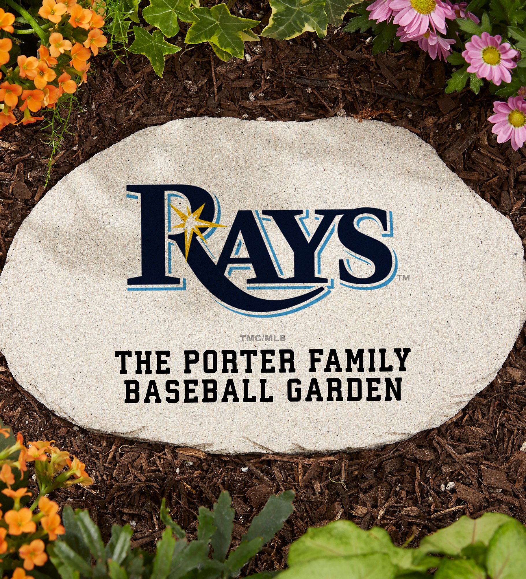 MLB Tampa Bay Rays Personalized Round Garden Stone