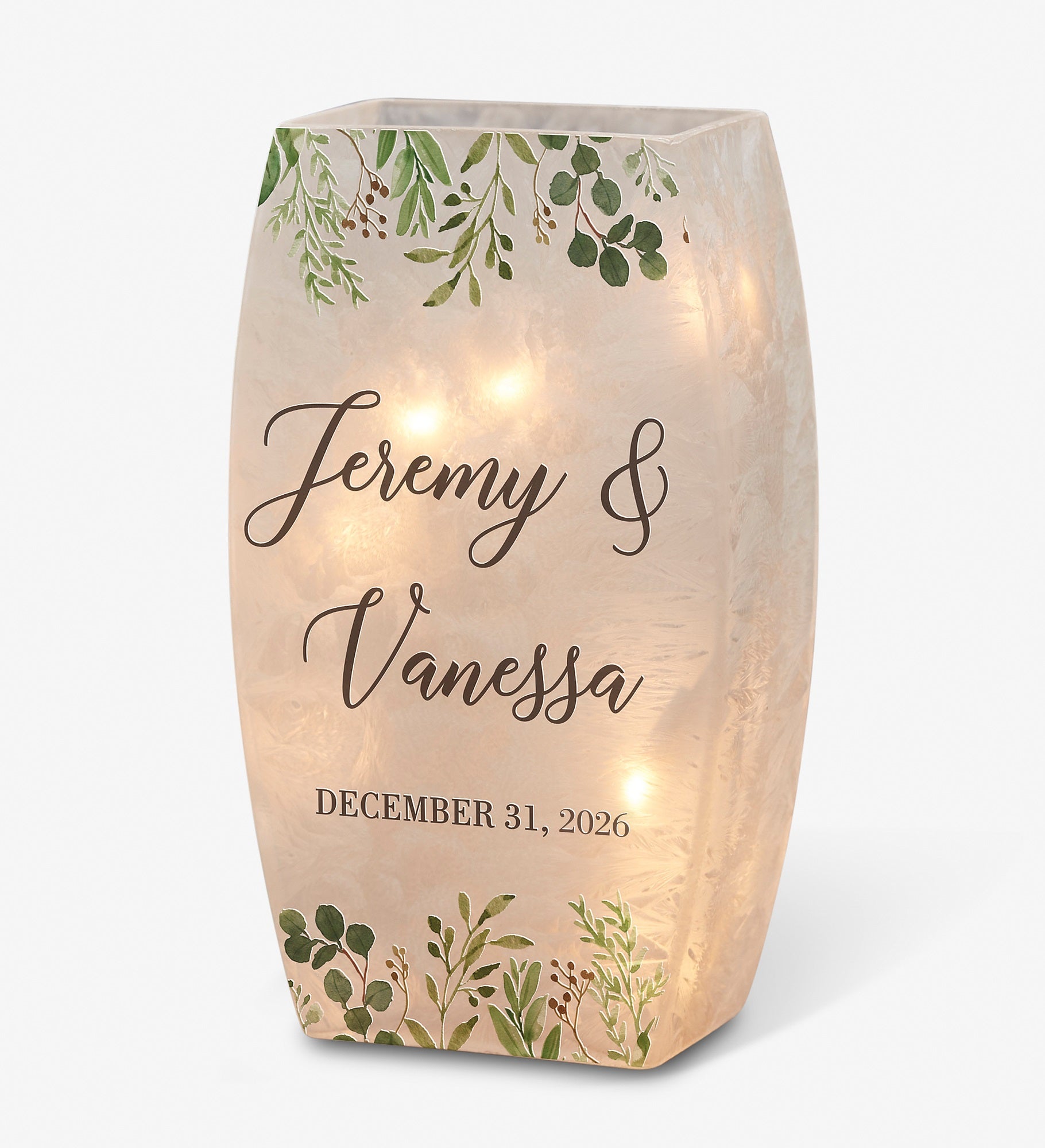 Laurels of Love Personalized Wedding Frosted Shelf Décor 