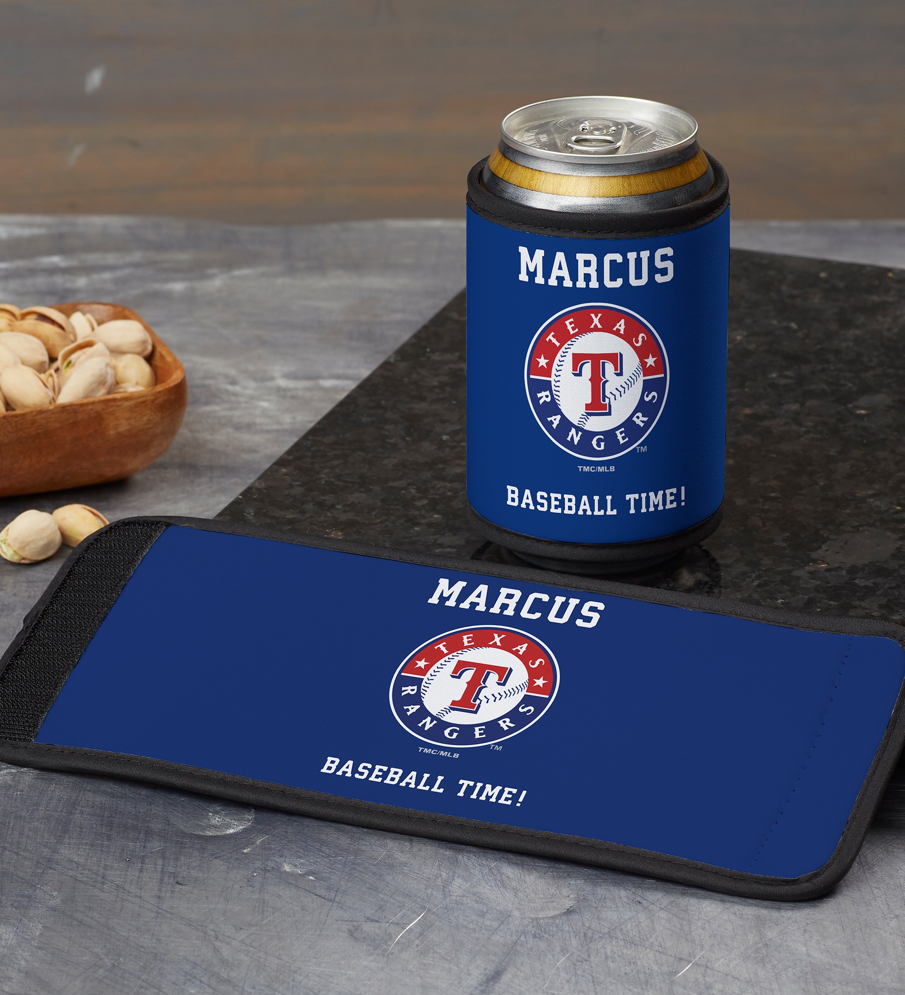 MLB Texas Rangers Personalized Can & Bottle Wrap