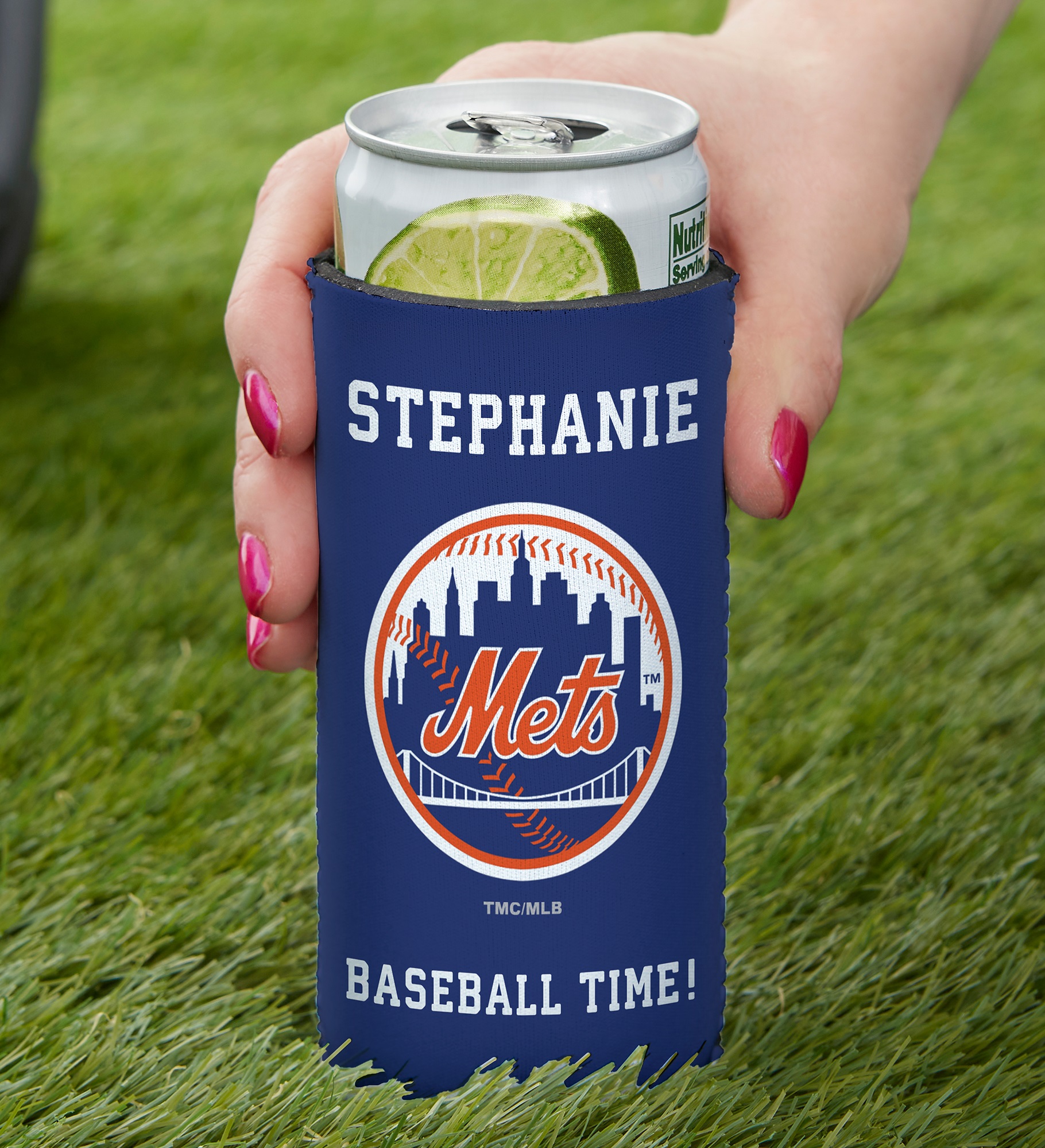 MLB New York Mets Personalized Slim Can Holder