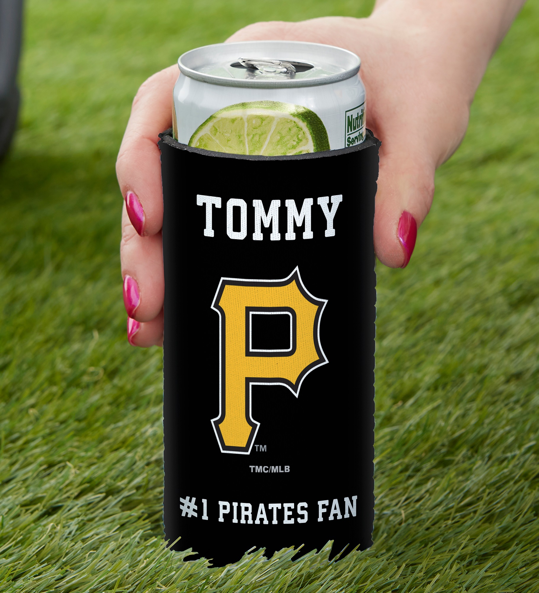 MLB Pittsburgh Pirates Personalized Slim Can Holder
