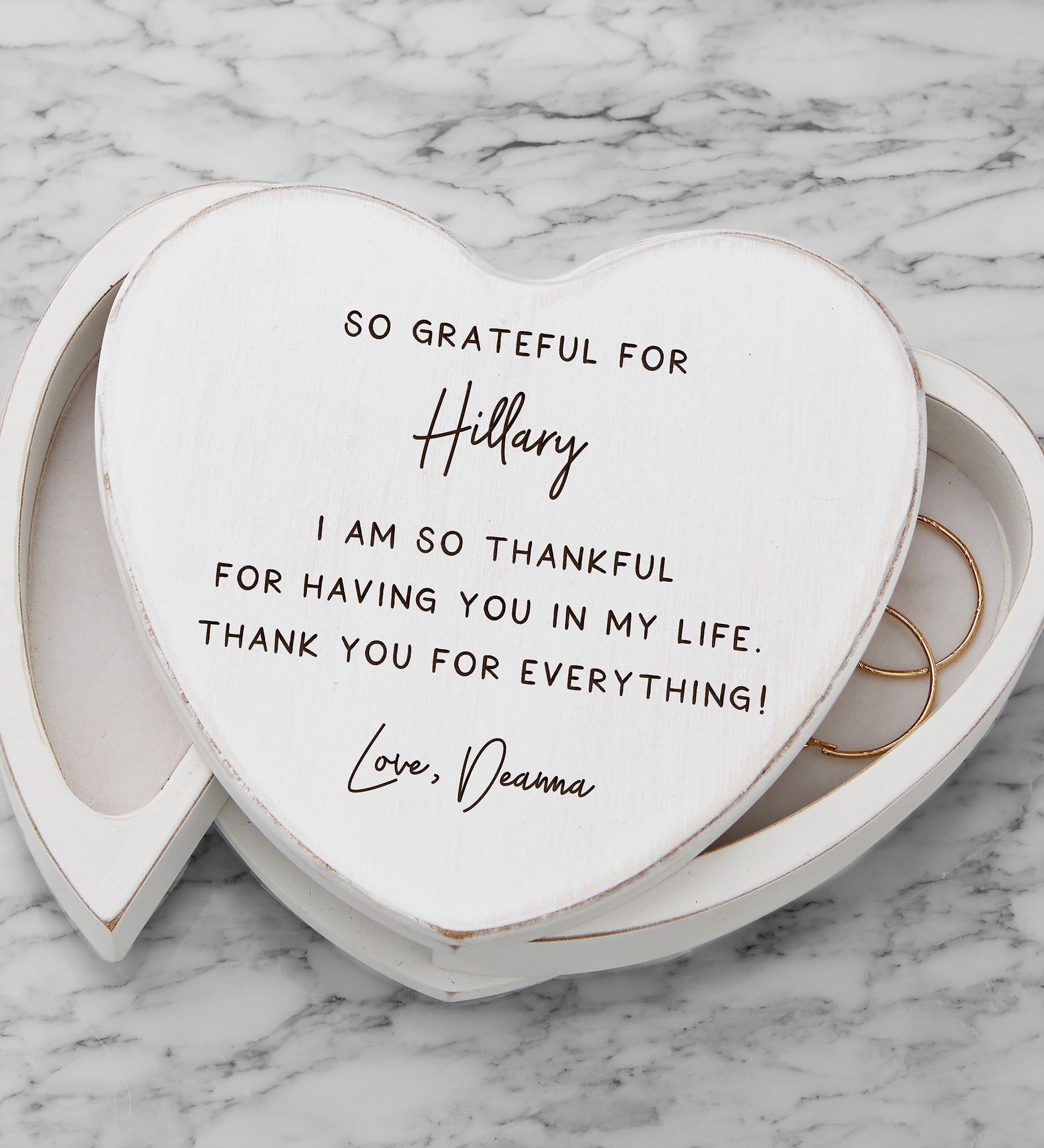 Grateful For You Engraved Jewelry Box