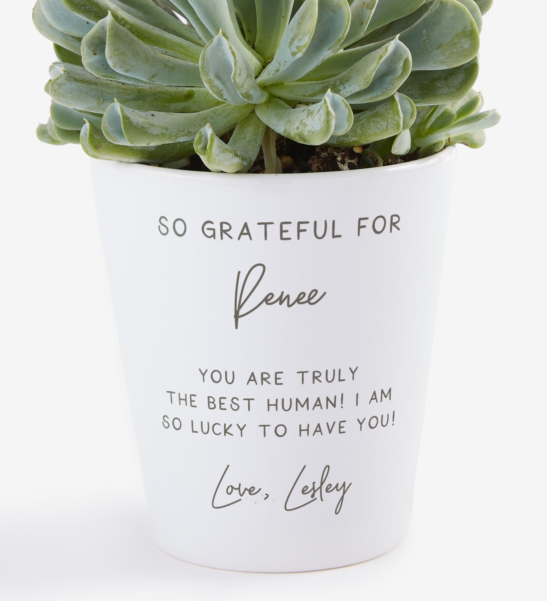Grateful For You Personalized Mini Flower Pot