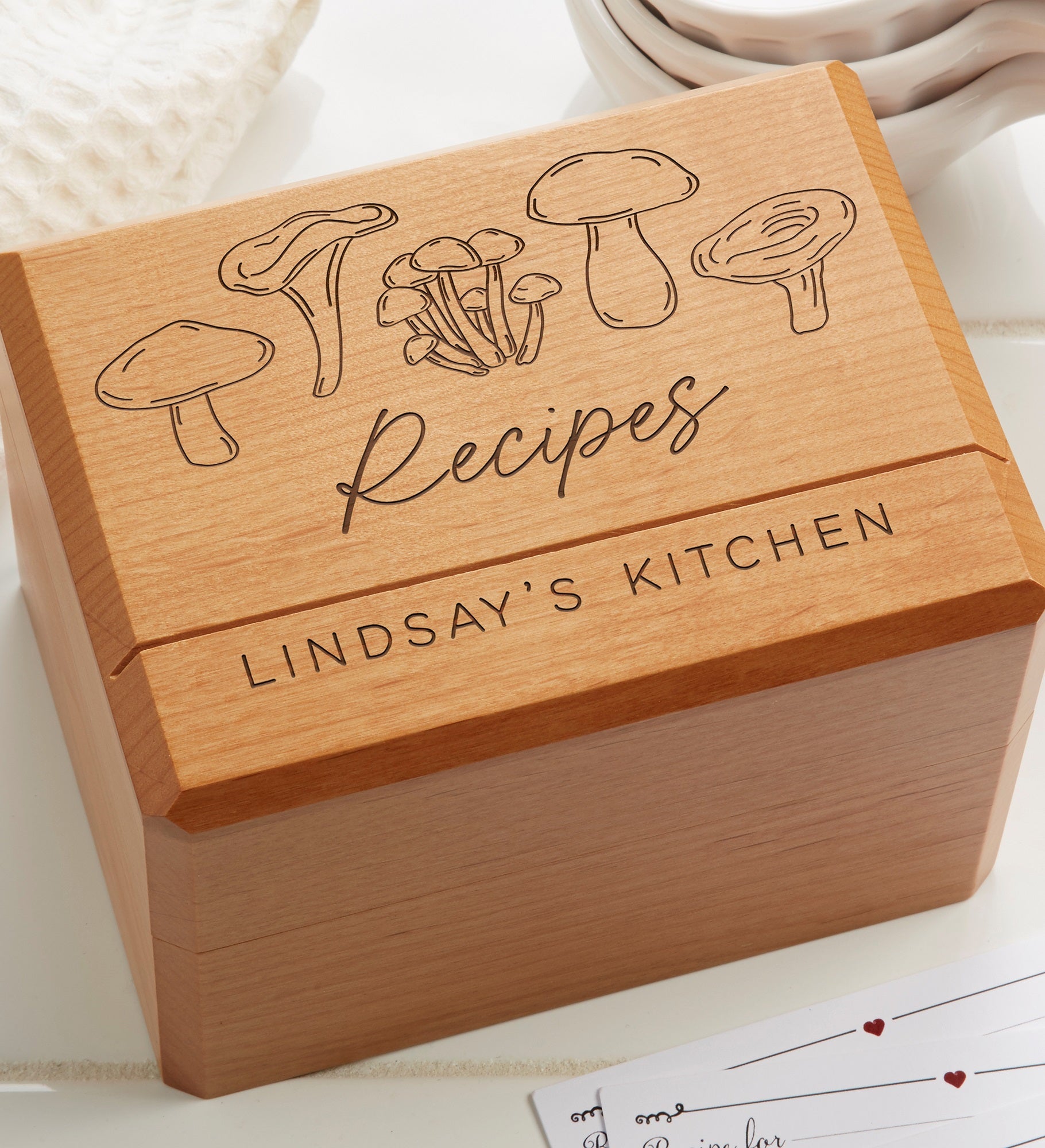 Cottagecore Mushrooms Personalized Recipe Box