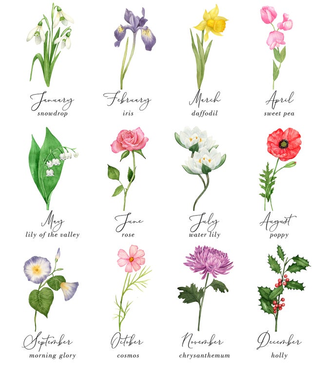 Birth Month Flower Personalized Heart Garden Stones