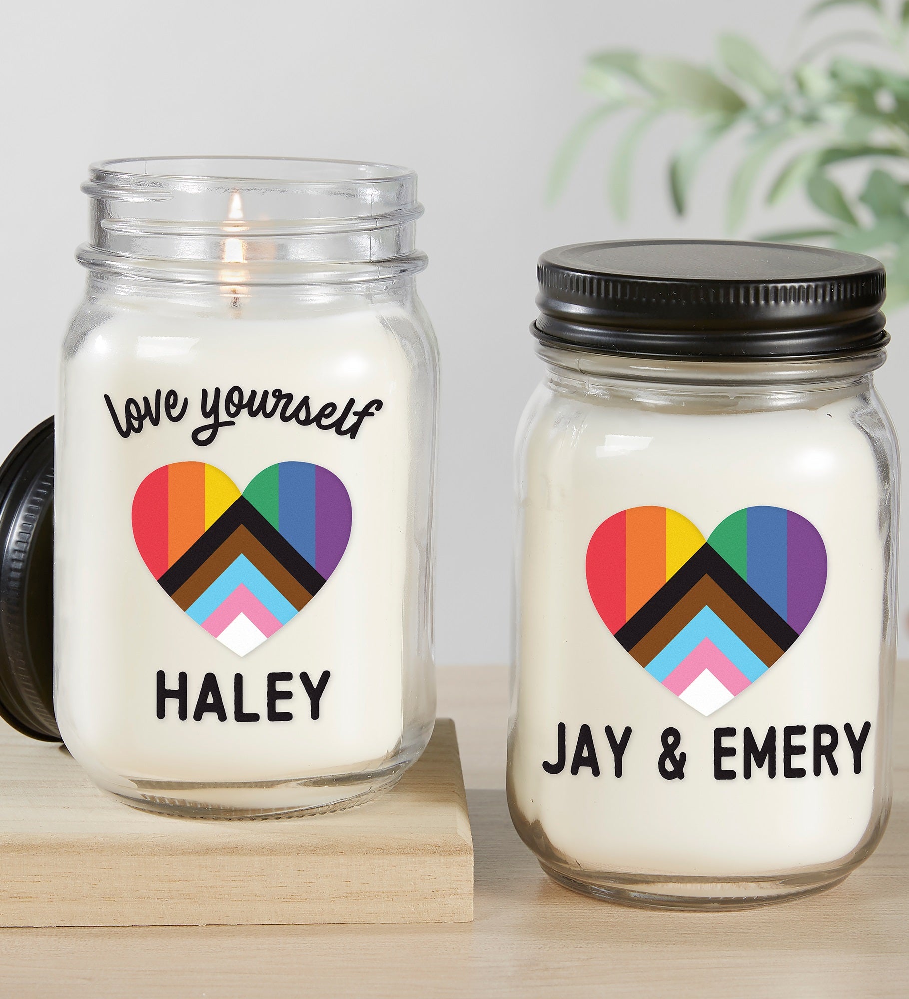 Love Yourself Personalized Farmhouse Candle Jar