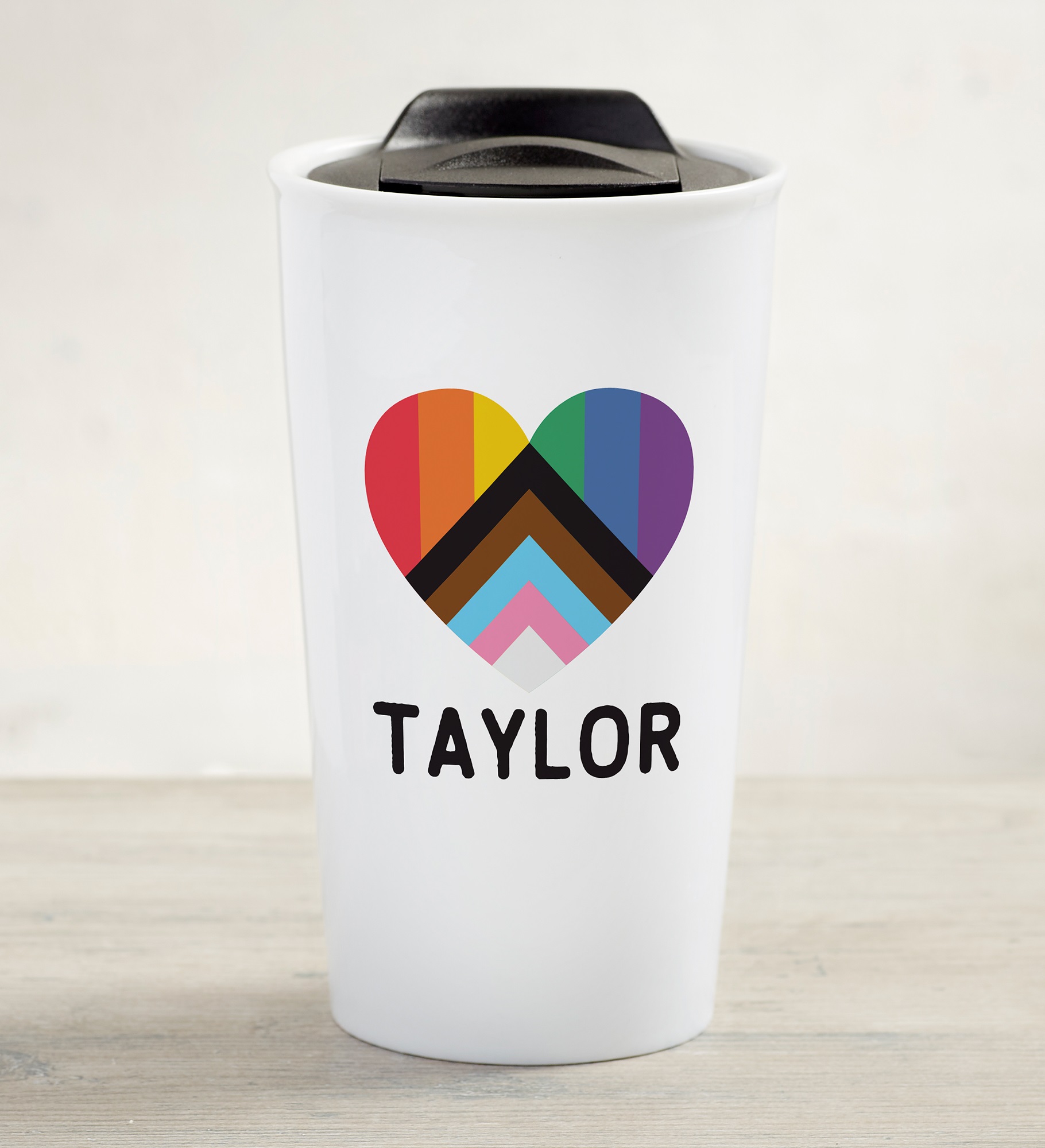 Love Yourself Personalized 12 oz. Double-Wall Ceramic Travel Mug