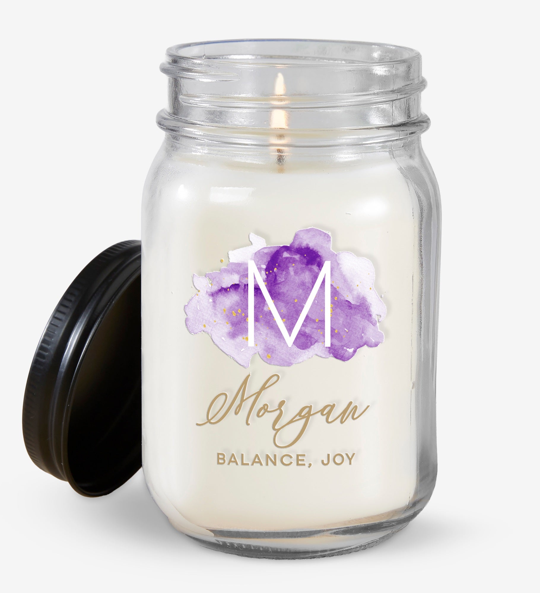 Birthstone Color Personalized Farmhouse Candle Jar