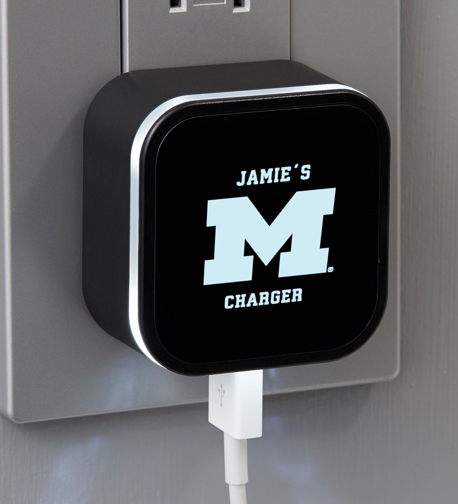 NCAA Michigan Wolverines Personalized LED Triple Port USB