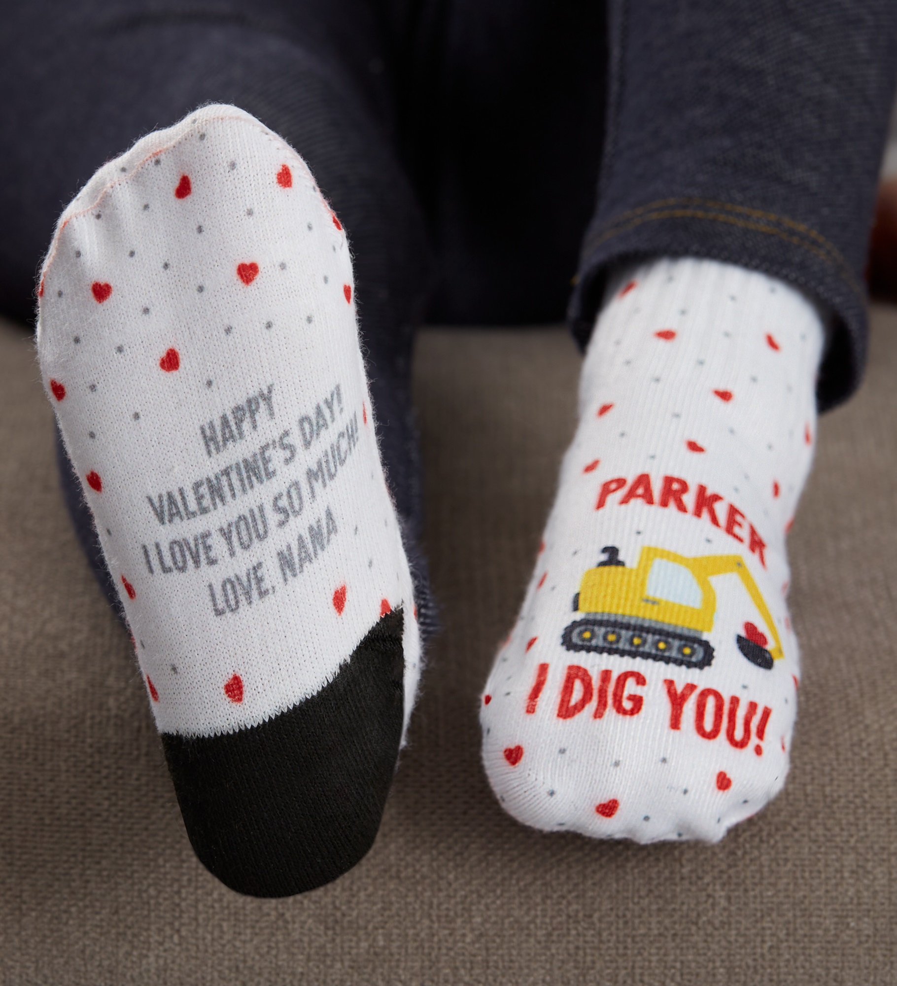 I Dig You Personalized Valentine Toddler Socks