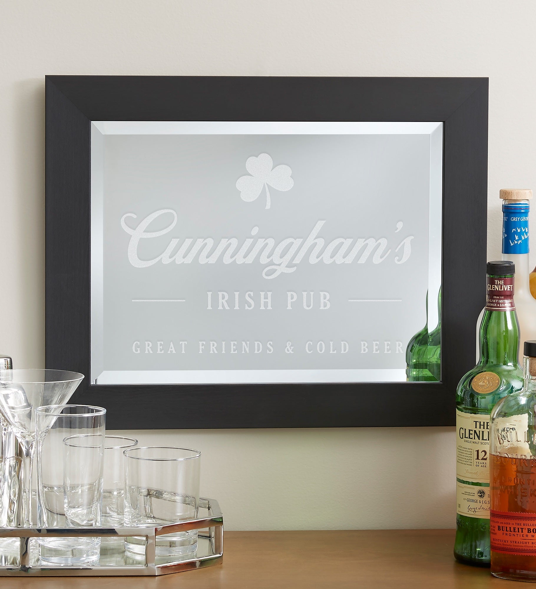 Irish Home Engraved Framed Wall Mirror 