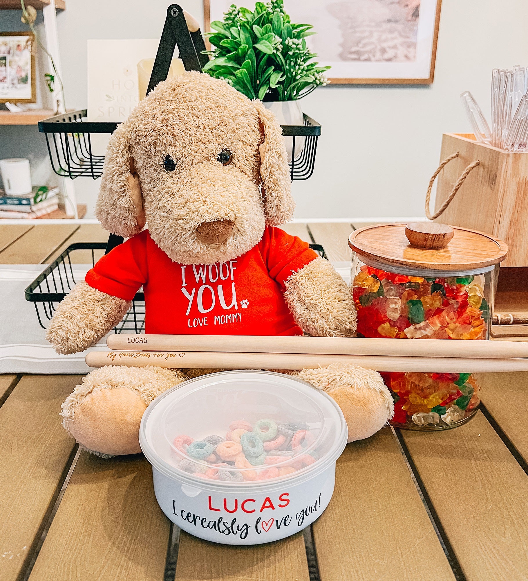 Love You to Pieces Personalized Glass Container with Acacia Lid