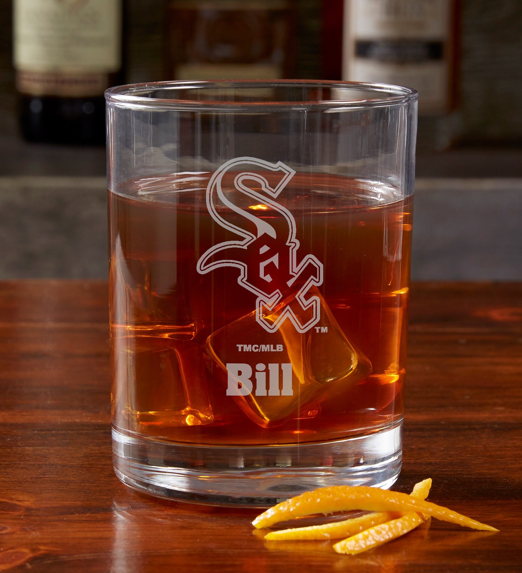 MLB St. Chicago White Sox Engraved Old Fashioned Whiskey Glasses