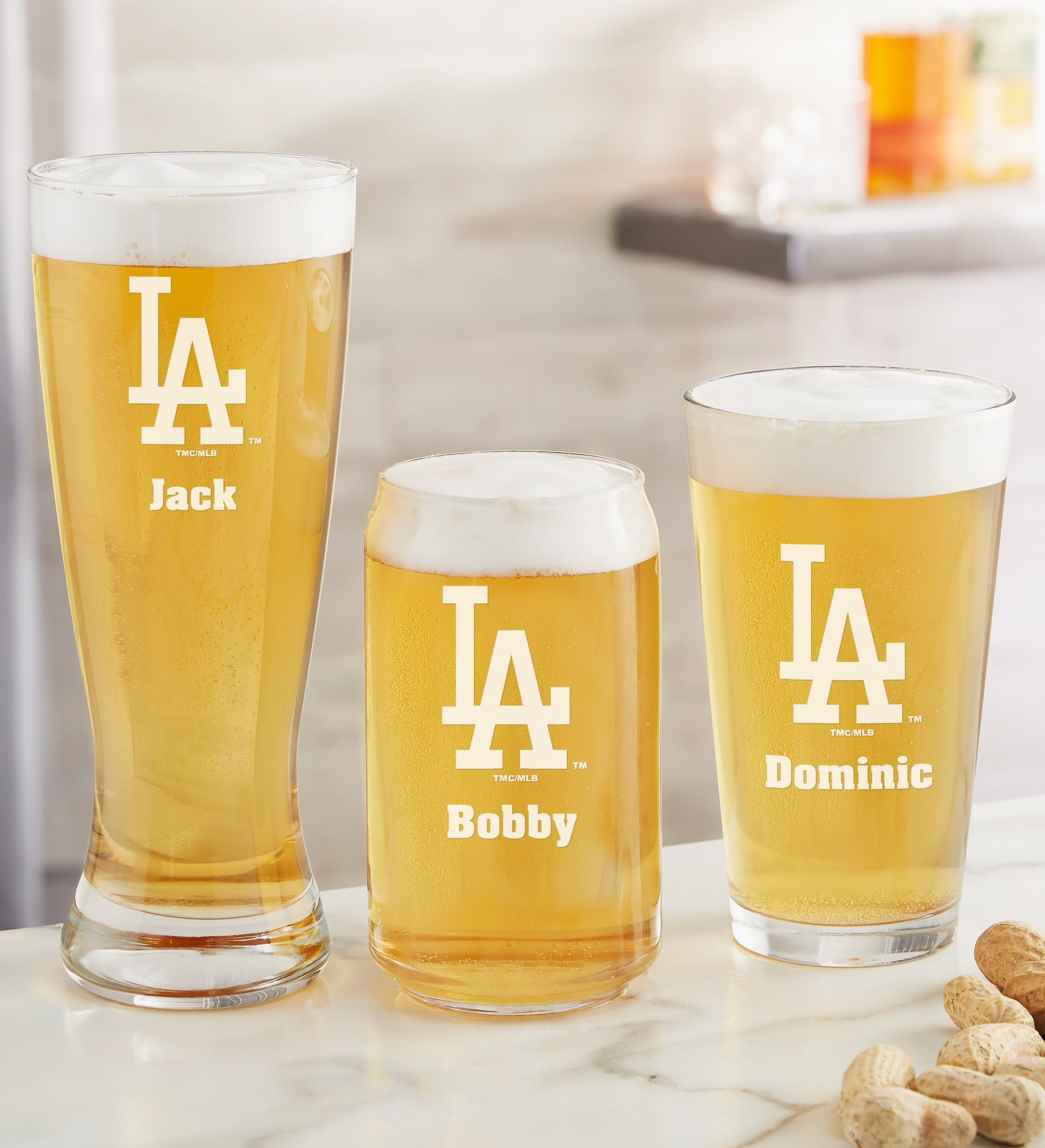 MLB Los Angeles Dodgers Personalized Beer Glass