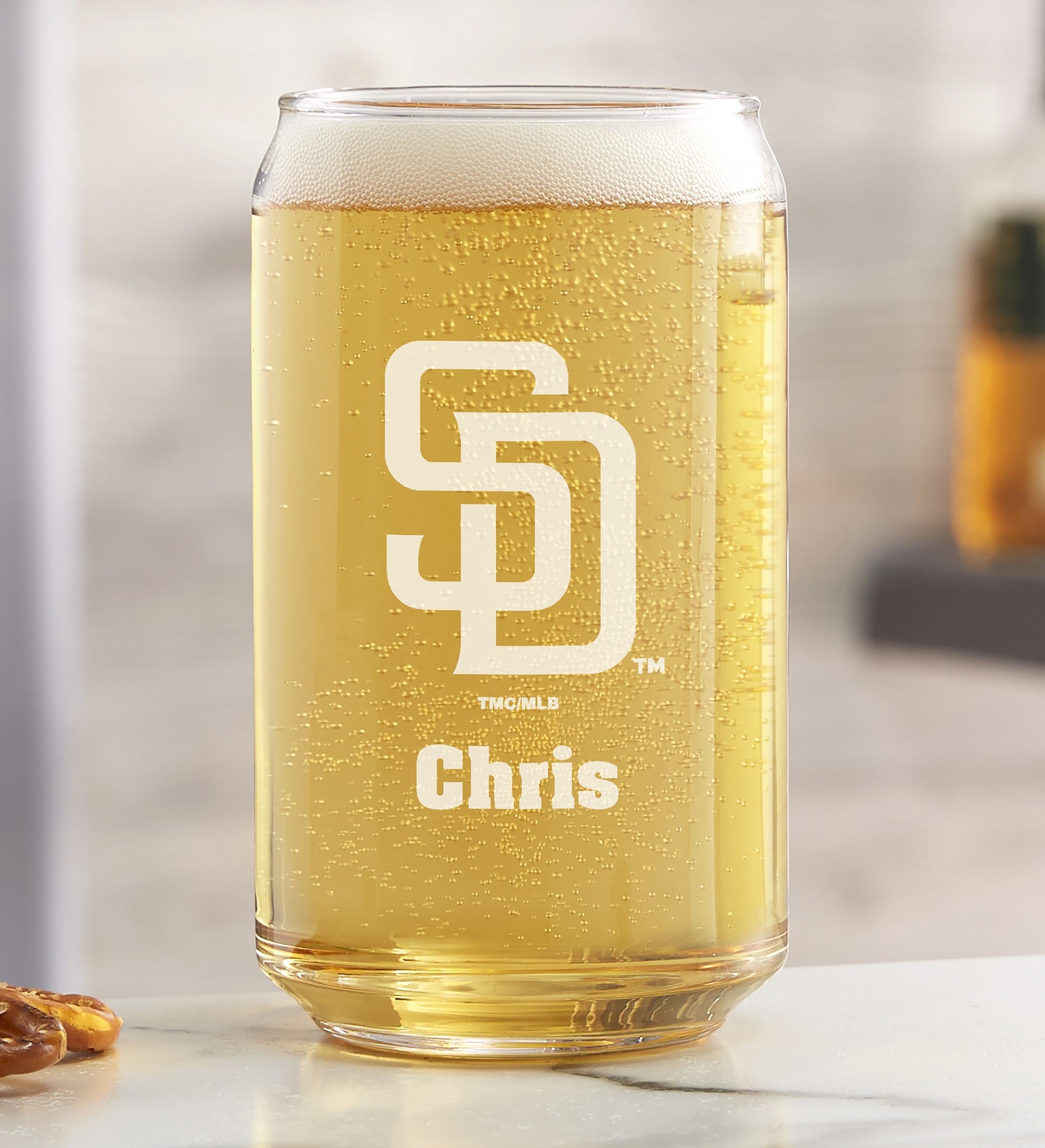 MLB San Diego Padres Personalized Beer Glass
