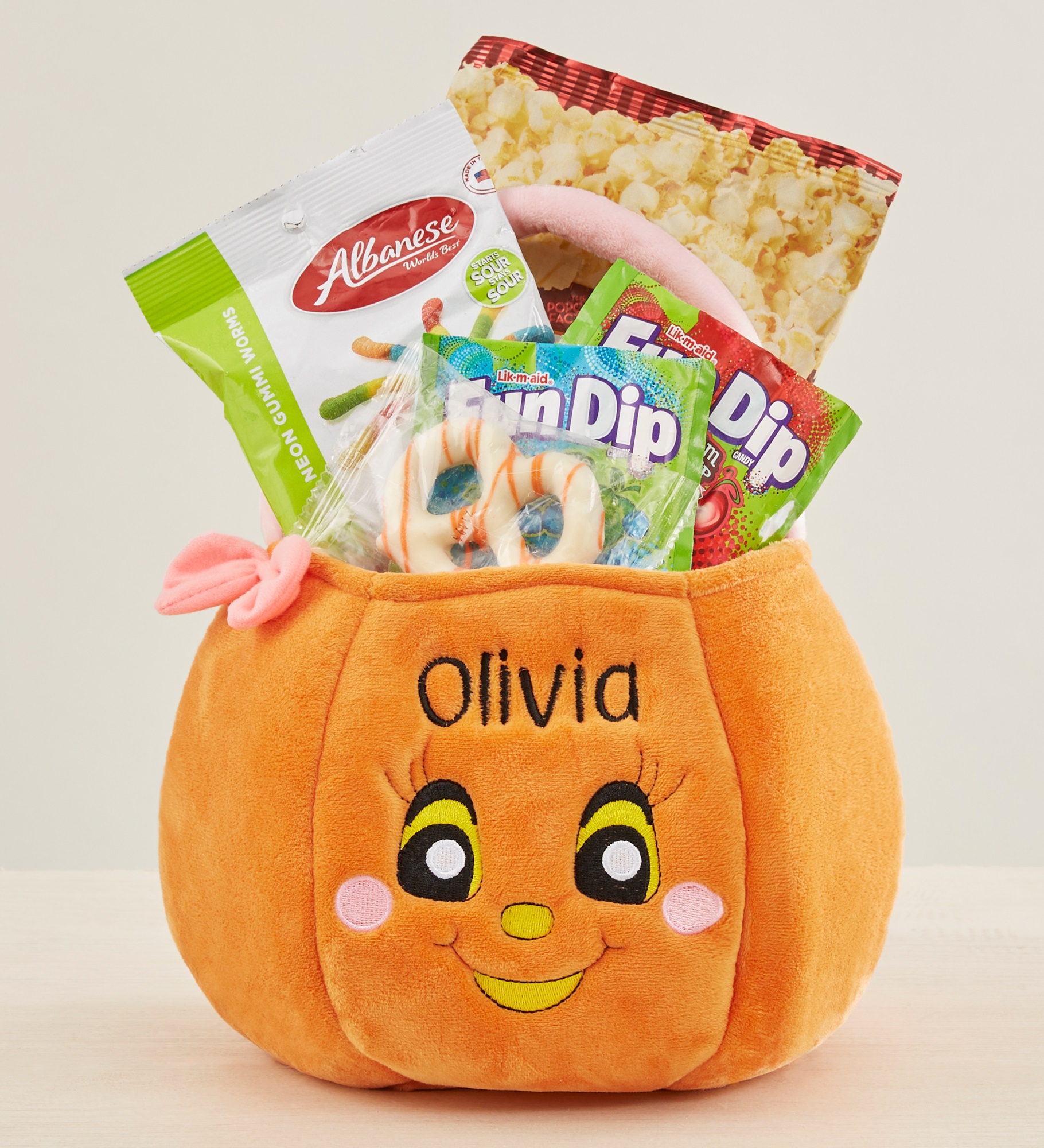 Pumpkin Pal Girl Embroidered Plush Halloween & Treat Gift Set