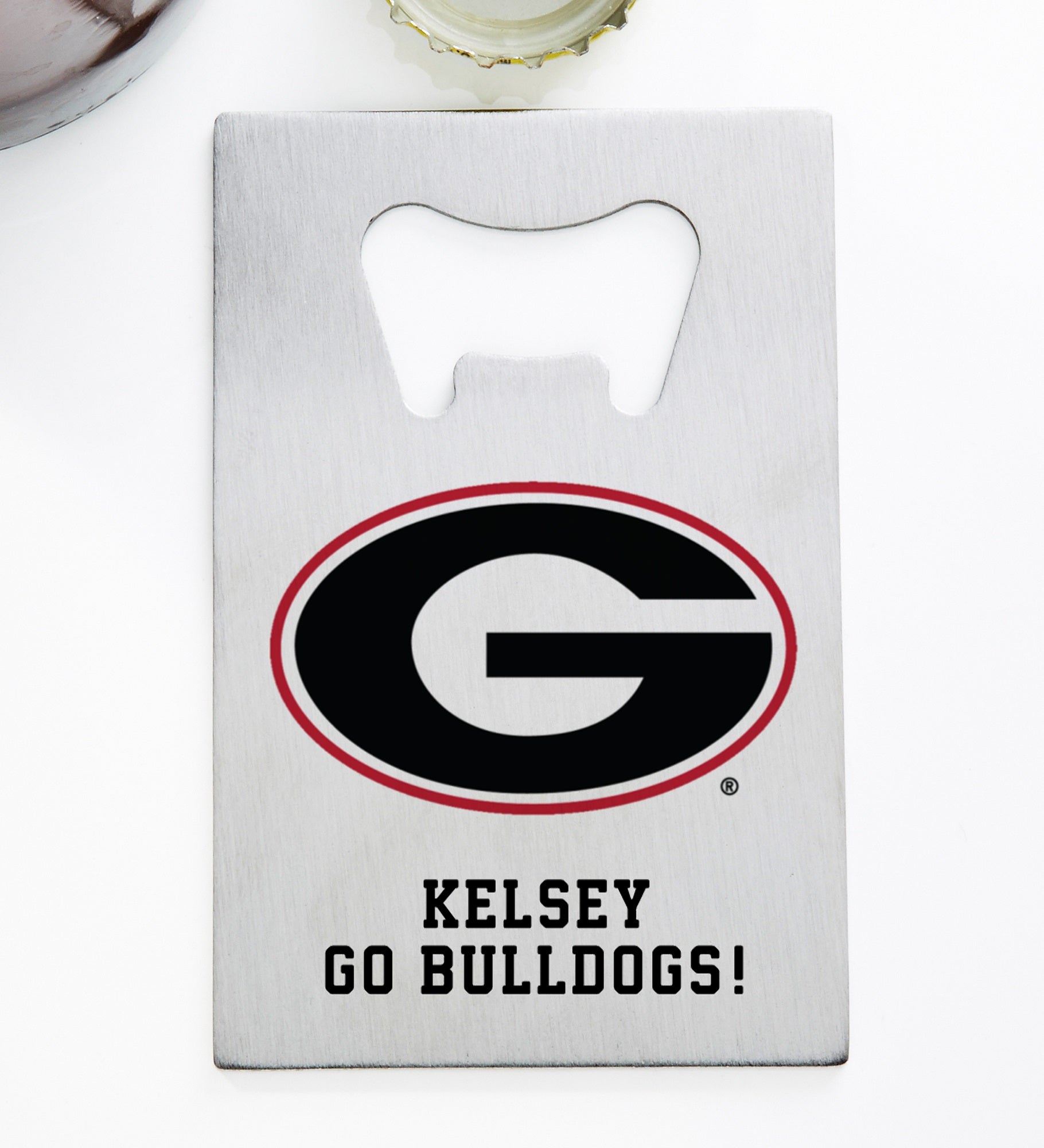 NCAA Georgia Bulldogs Personalized Credit Card Size Bottle Opener