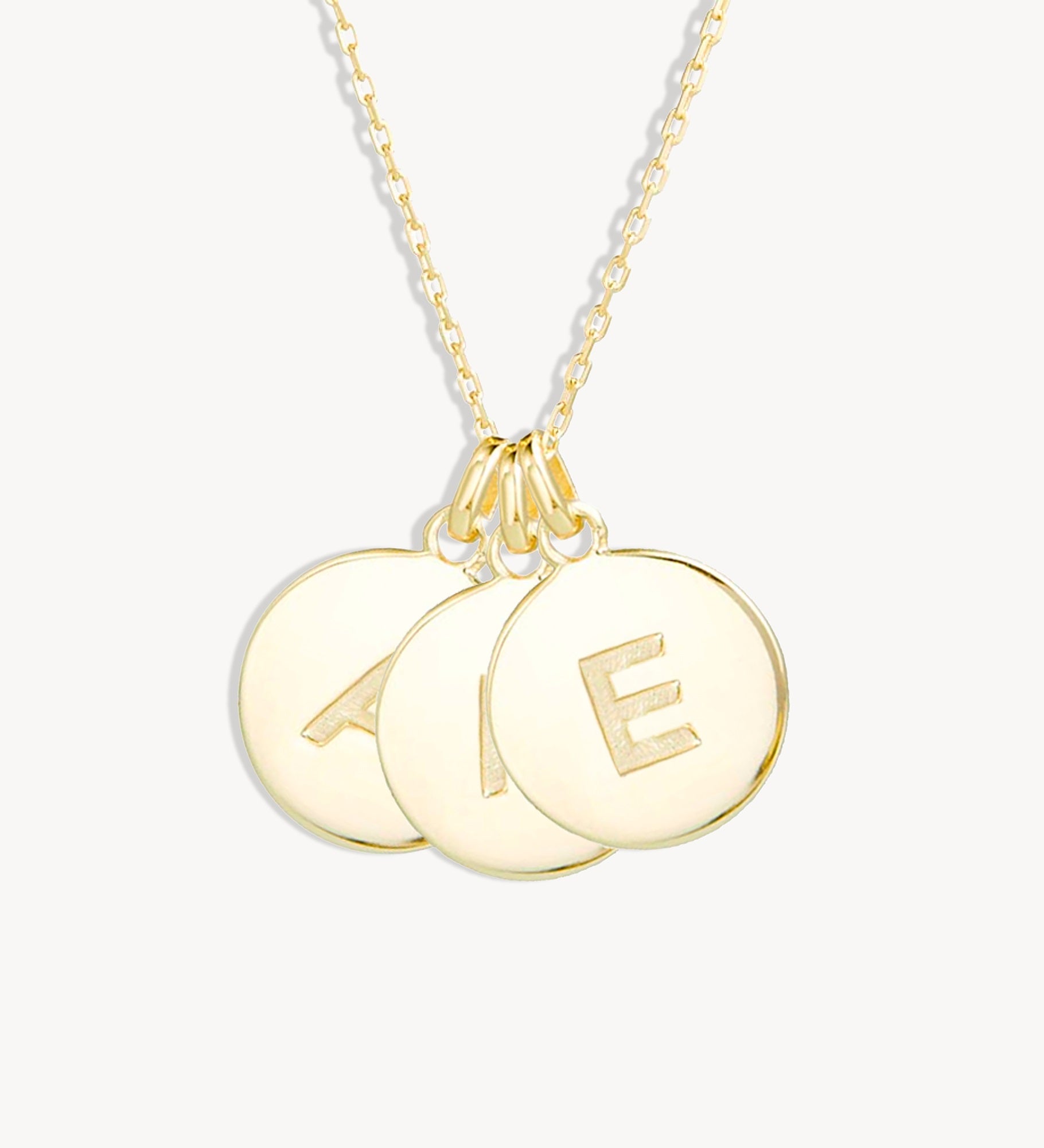 Engraved Initial Disc Necklace