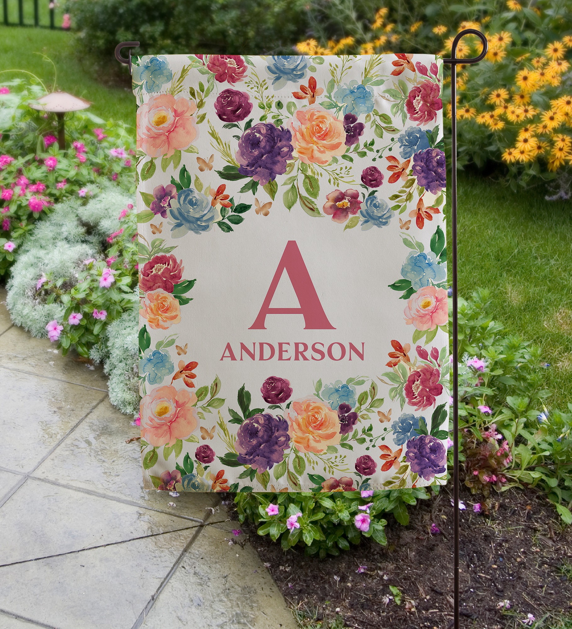 Blooming Blossoms Personalized Garden Flag