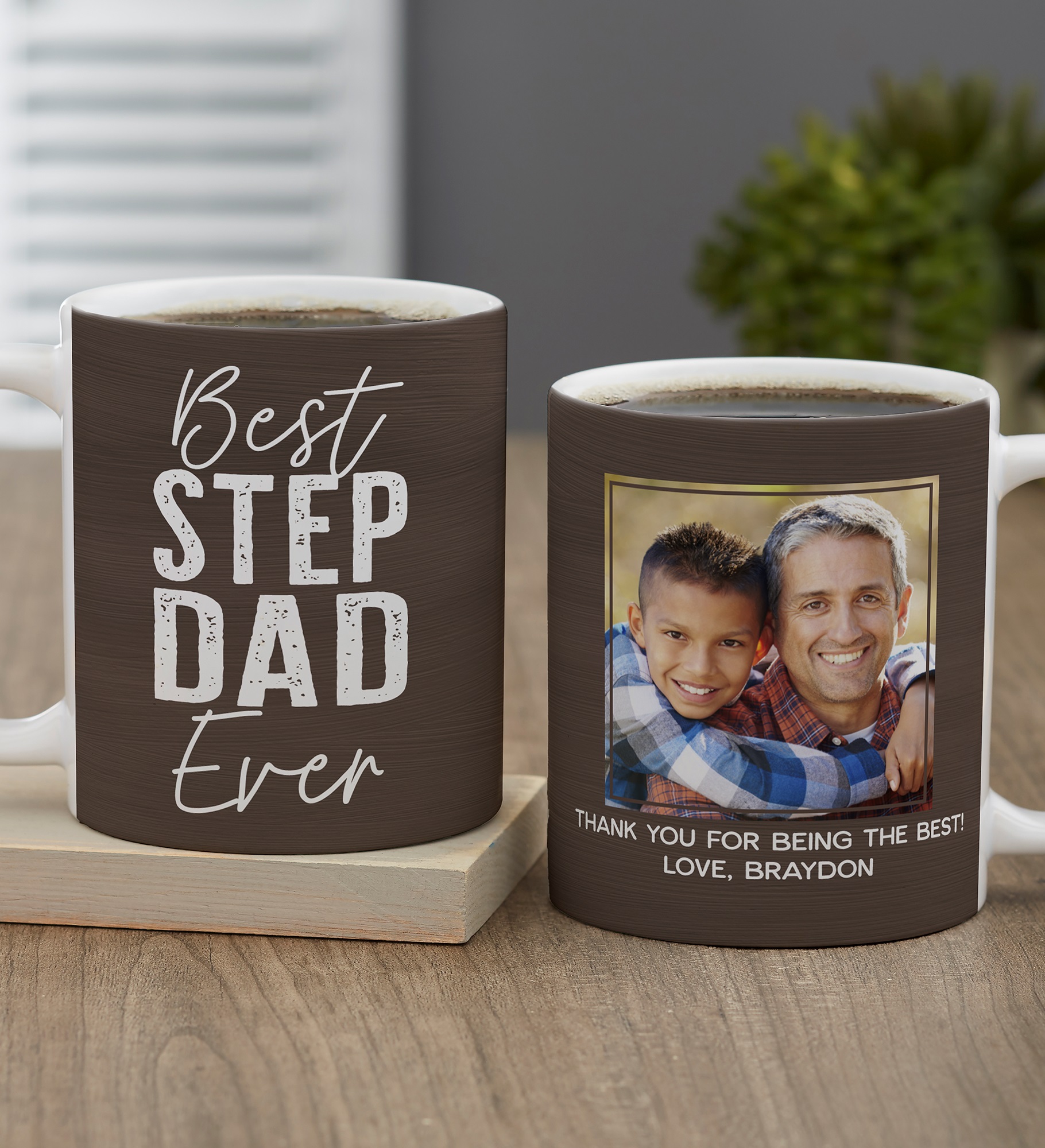 Best Step Dad Personalized Photo Coffee Mugs 