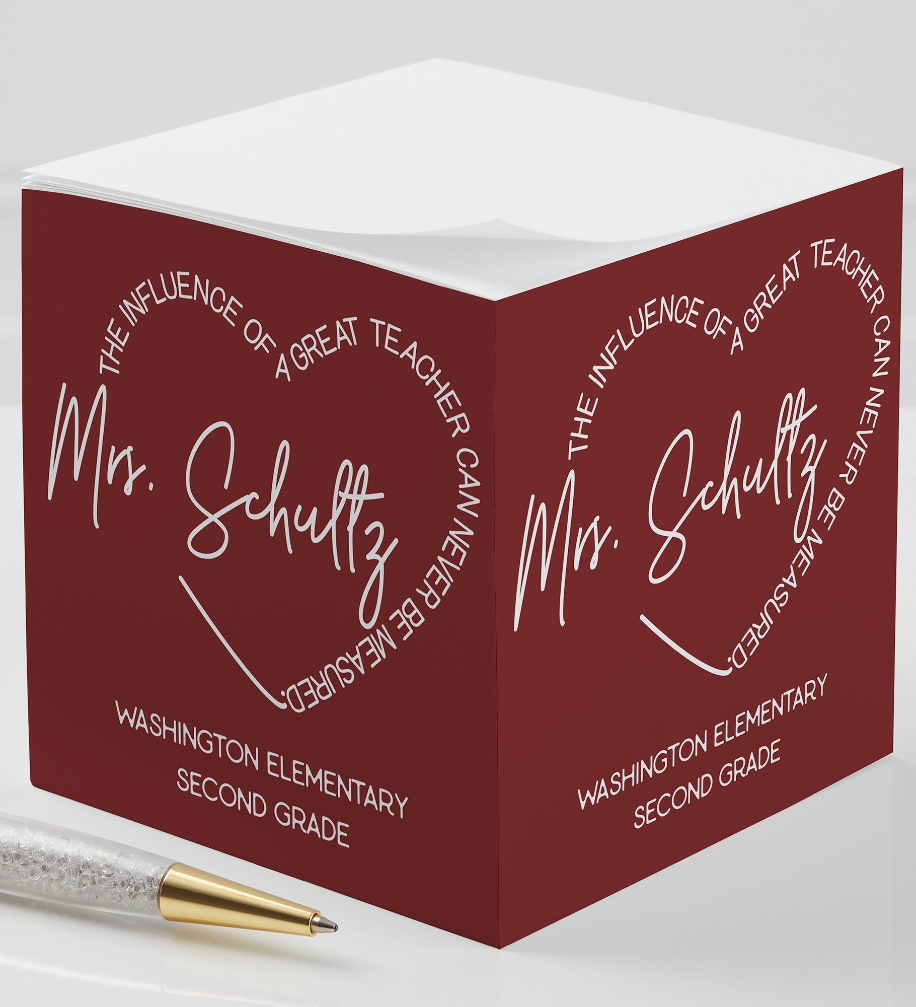 A Great Teacher Personalized Teacher's Note Cube