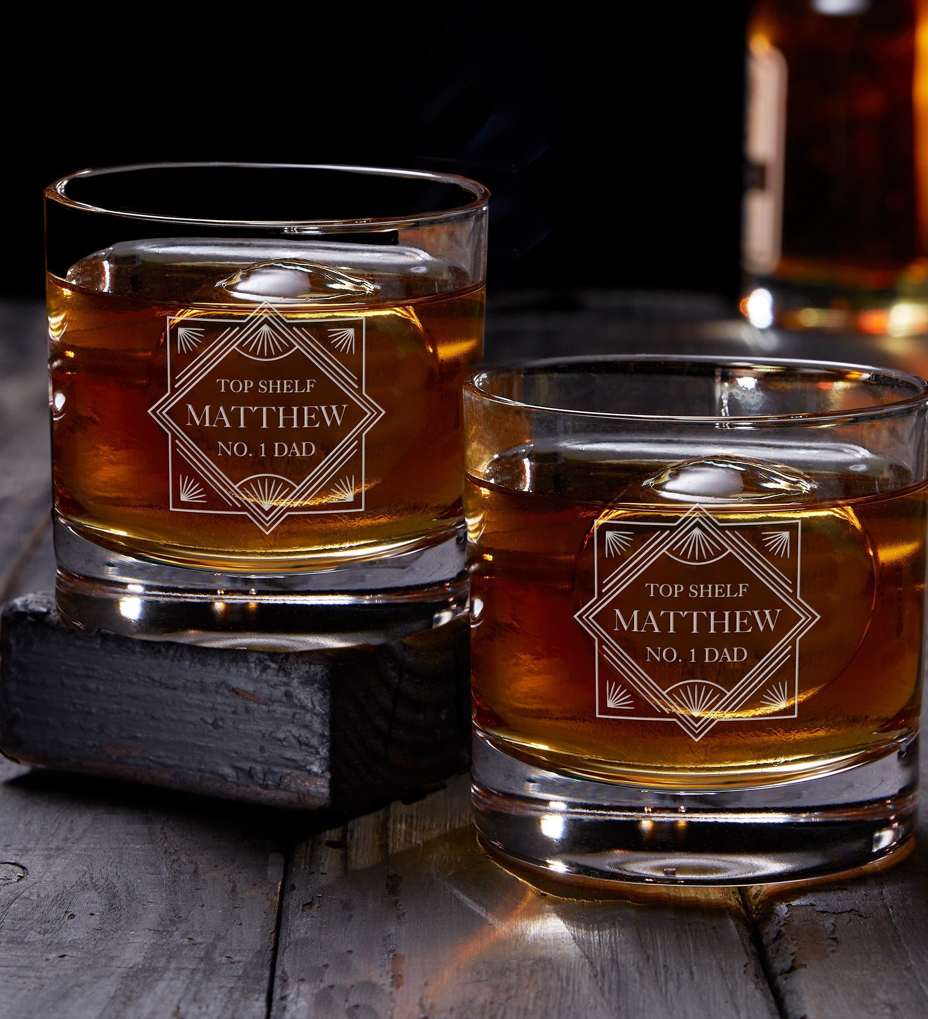Top Shelf Dad Personalized Cigar Glasses Set of 2