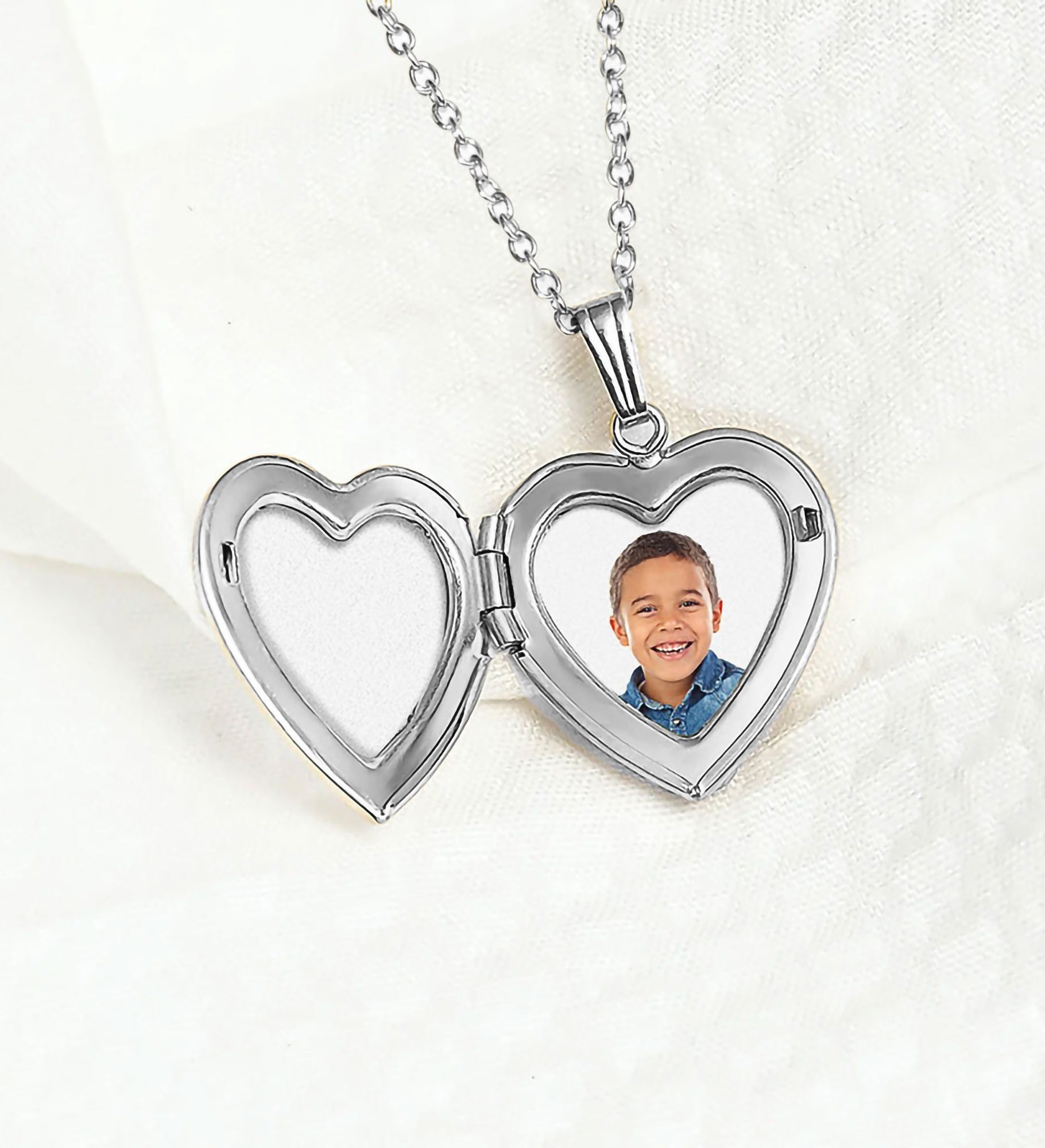 Engraved Photo Heart Locket