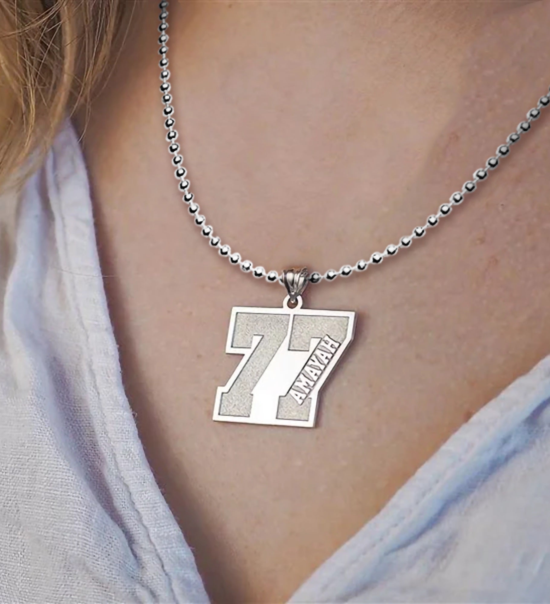 Personalized Number Pendant with Name
