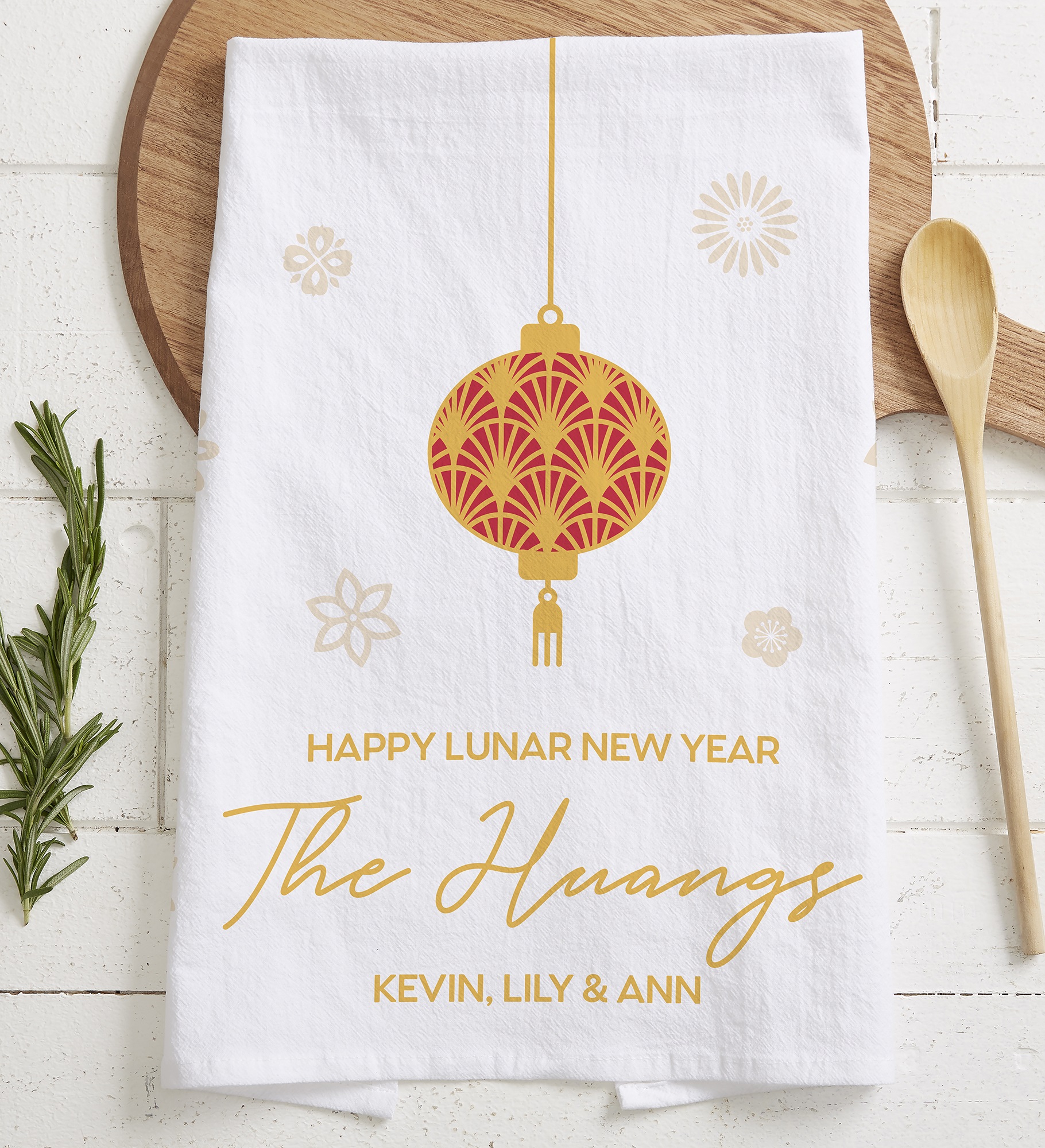 Lunar New Year Personalized Tea Towel