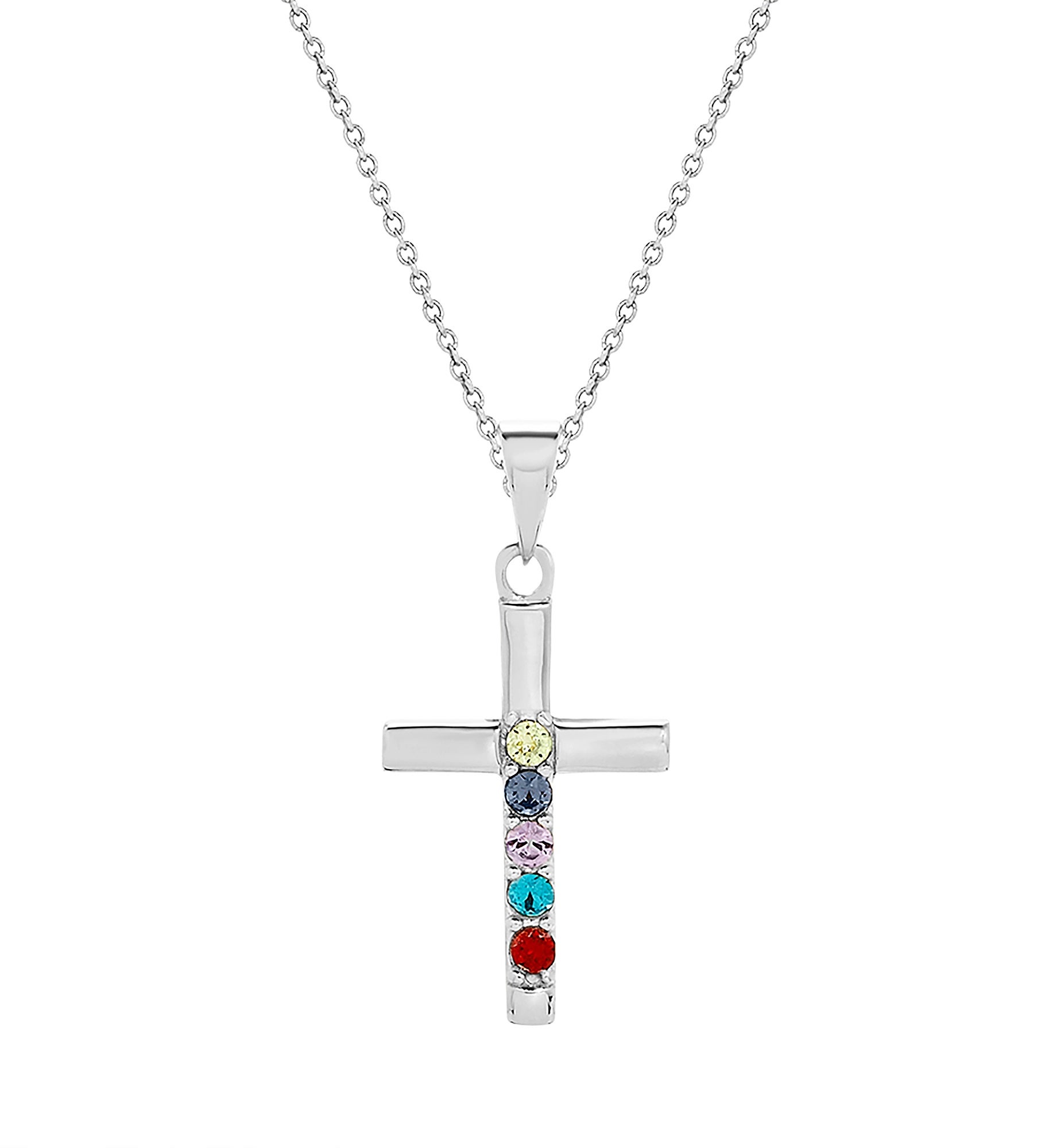 Cross Birthstone Custom Pendant