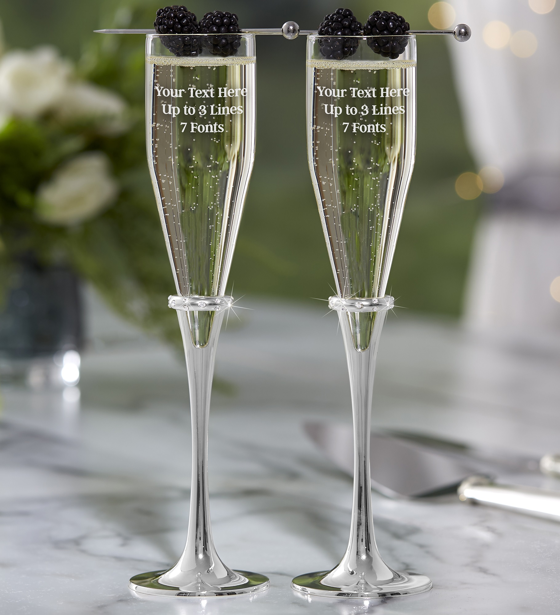 Lenox® Devotion Engraved Message Champagne Flute Set