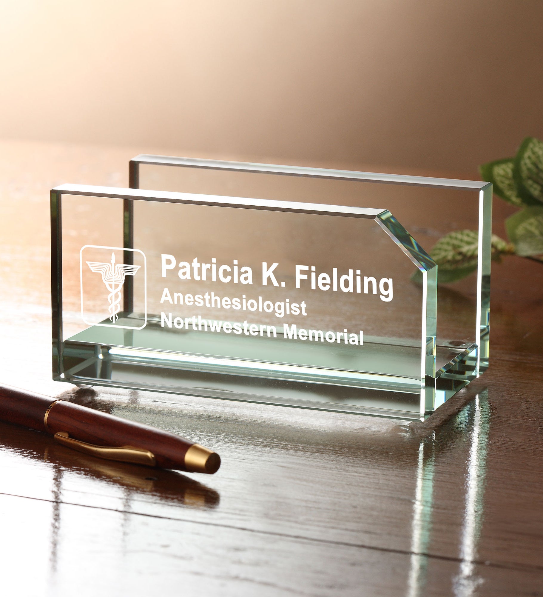 Medical Practice Engraved Business Card Holder