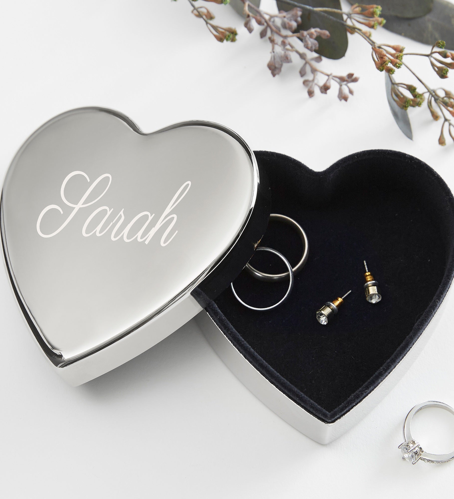 Classic Celebrations Personalized Silver Heart Keepsake Box