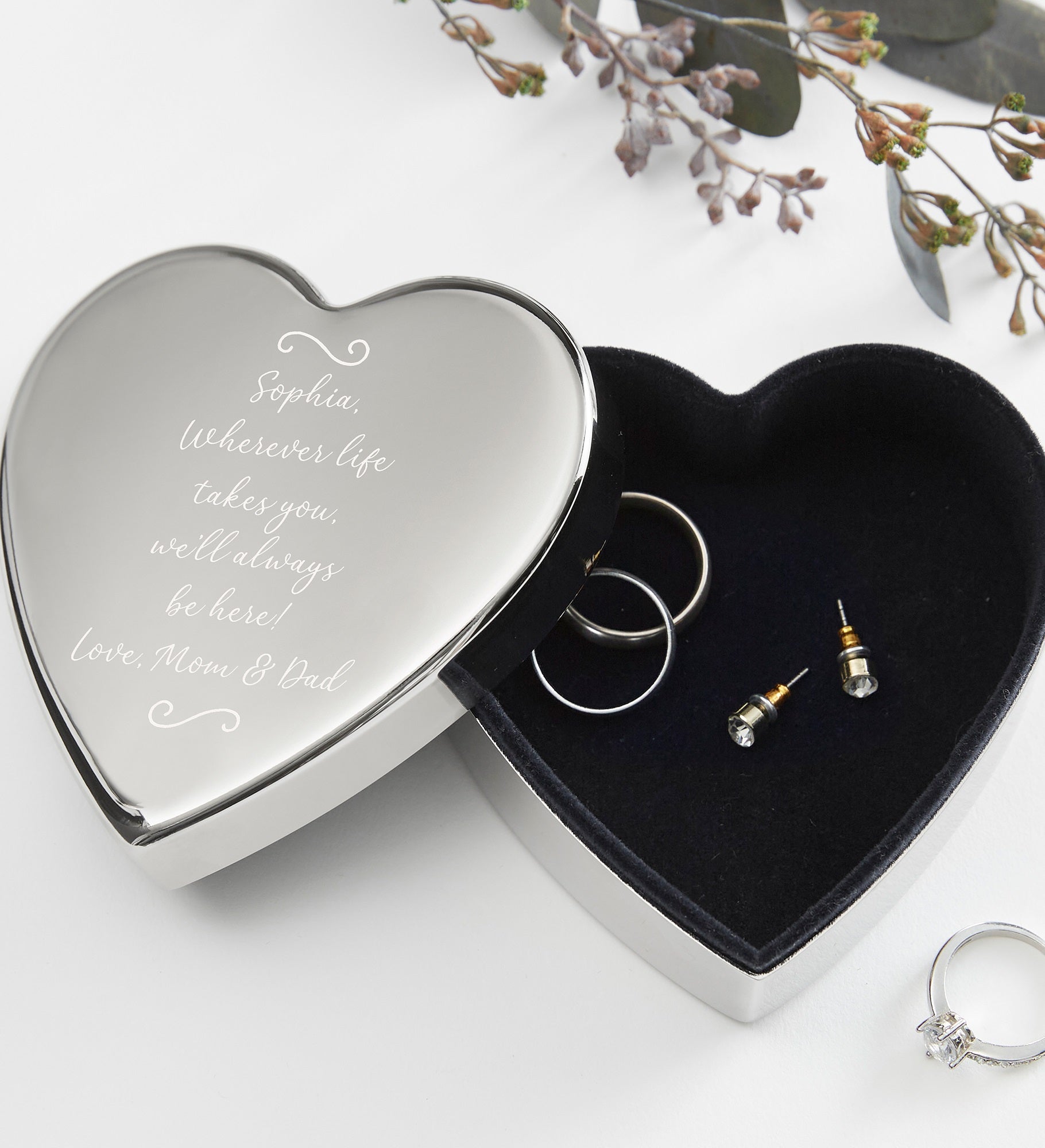 Write Your Own Message Personalized Silver Heart Keepsake Box