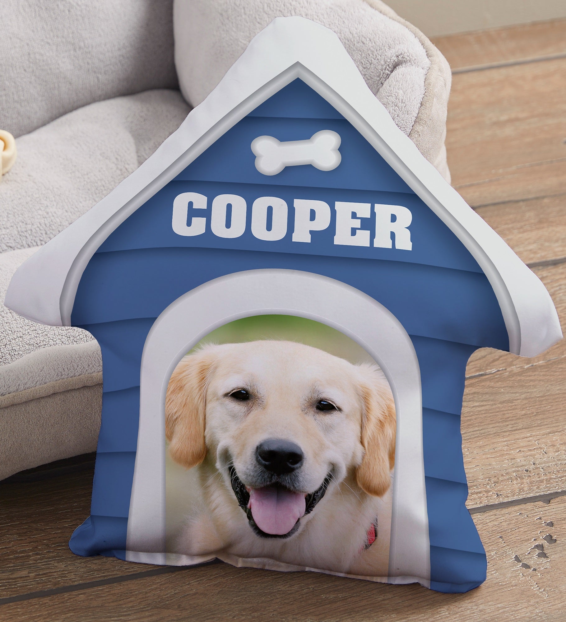 Dog House Personalized Photo Throw Pillow