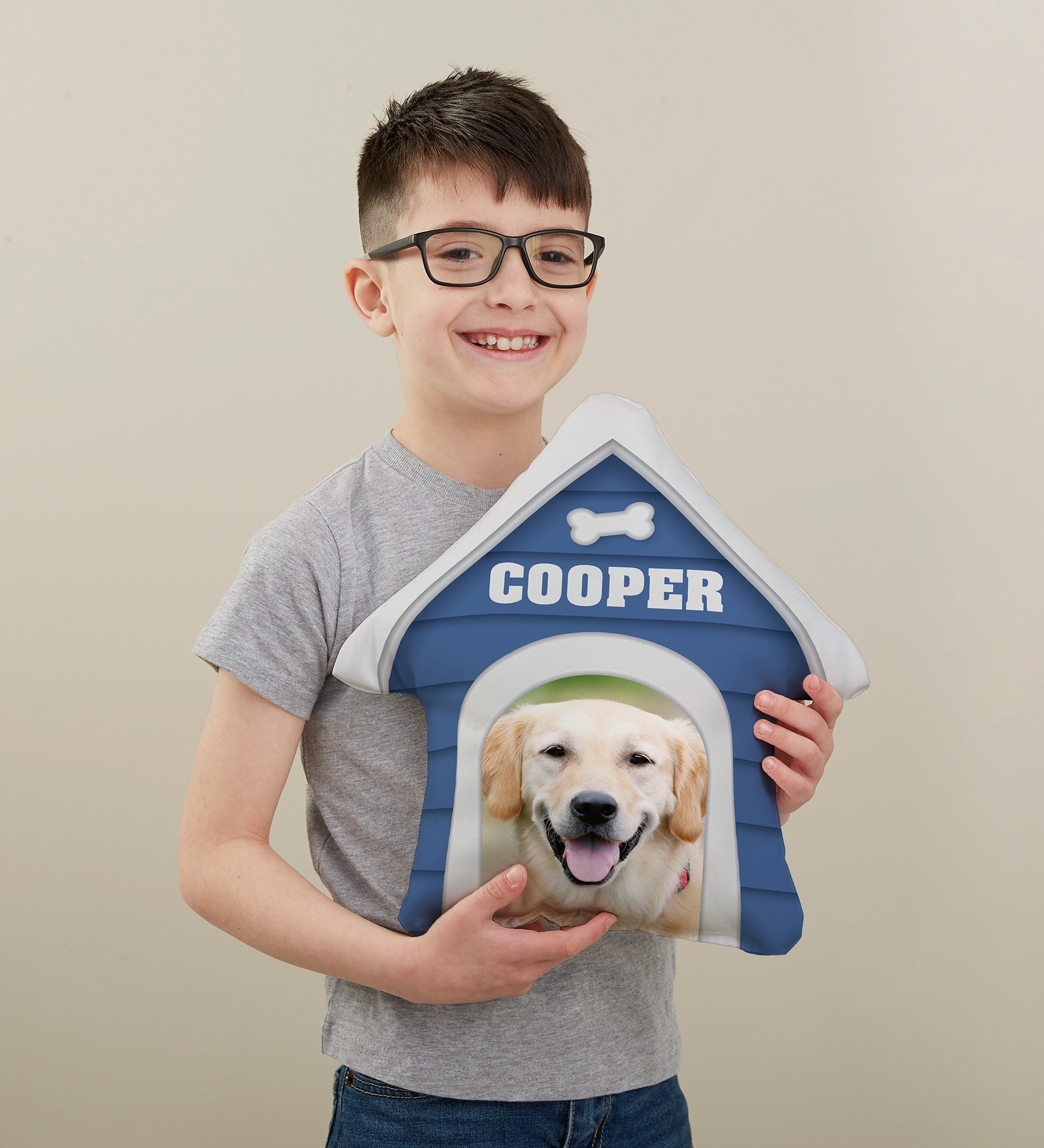 Dog House Personalized Photo Throw Pillow