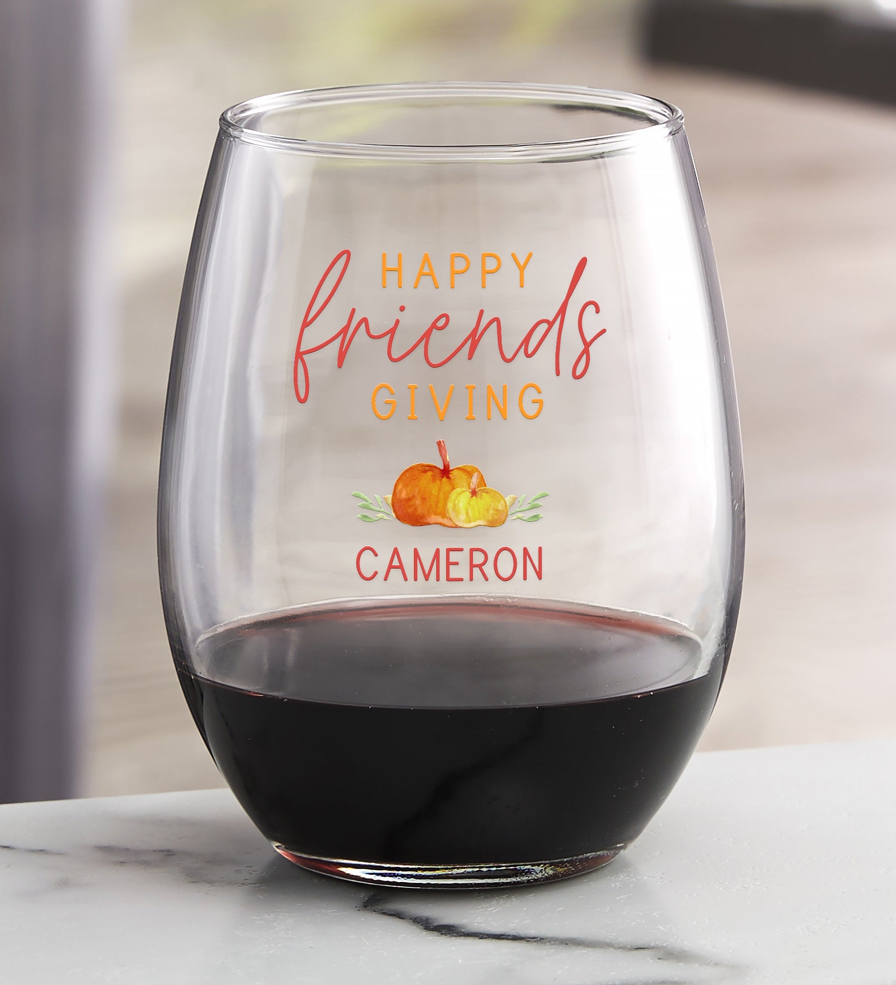 Friendsgiving Personalized Wine Glasses