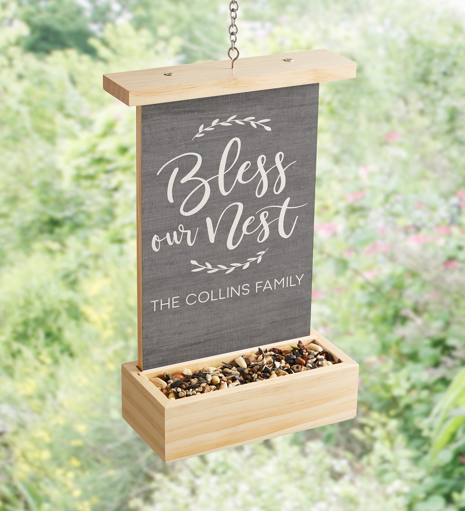 Bless Our Nest Personalized Bird Feeder