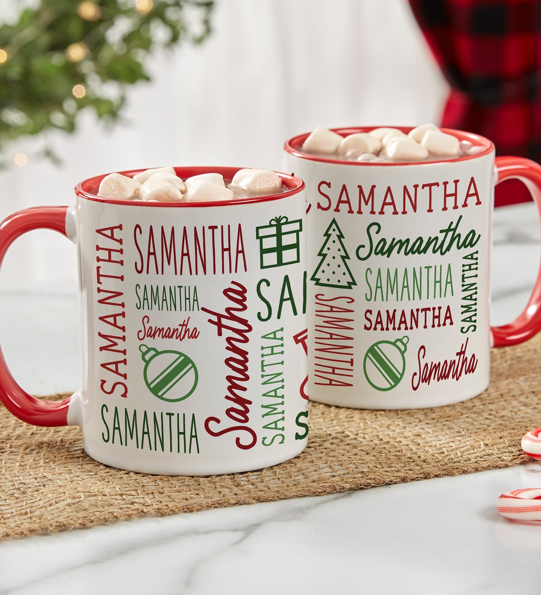 Holiday Repeating Name Personalized Coffee Mug